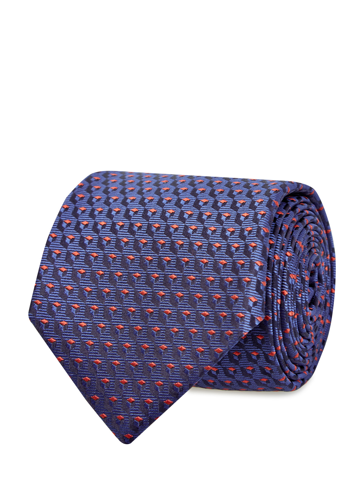 Шелковый галстук ручной работы с 3D-эффектом CANALI, цвет фиолетовый, размер 50;52;54;56;58;48 - фото 1