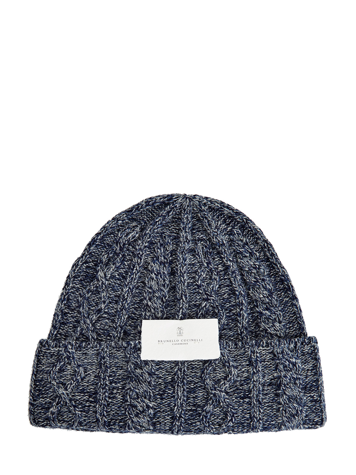 Теплая шапка из кашемира фактурной вязки Nordic BRUNELLO CUCINELLI, цвет синий, размер M;XL - фото 1