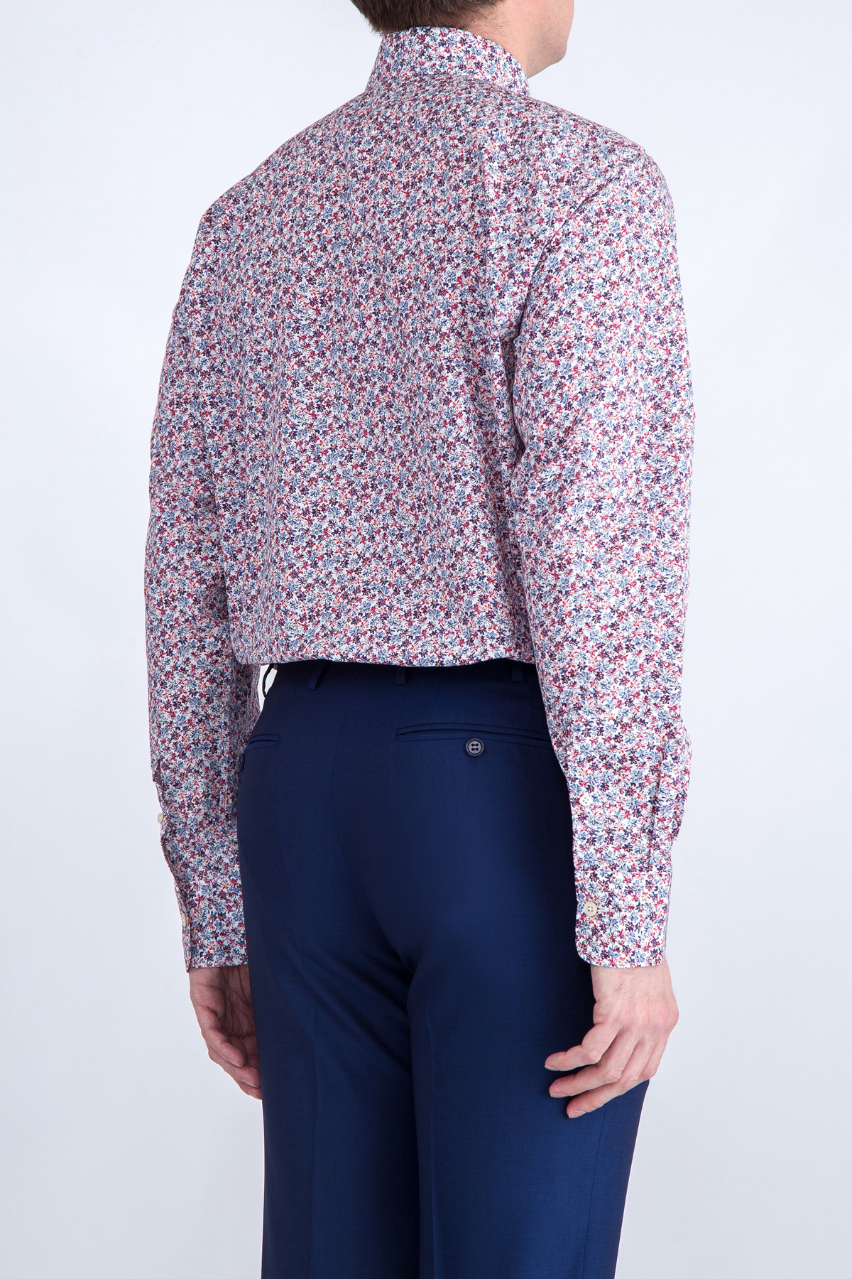 Рубашка из хлопка с акварельным принтом CANALI, цвет мульти, размер 48 - фото 4