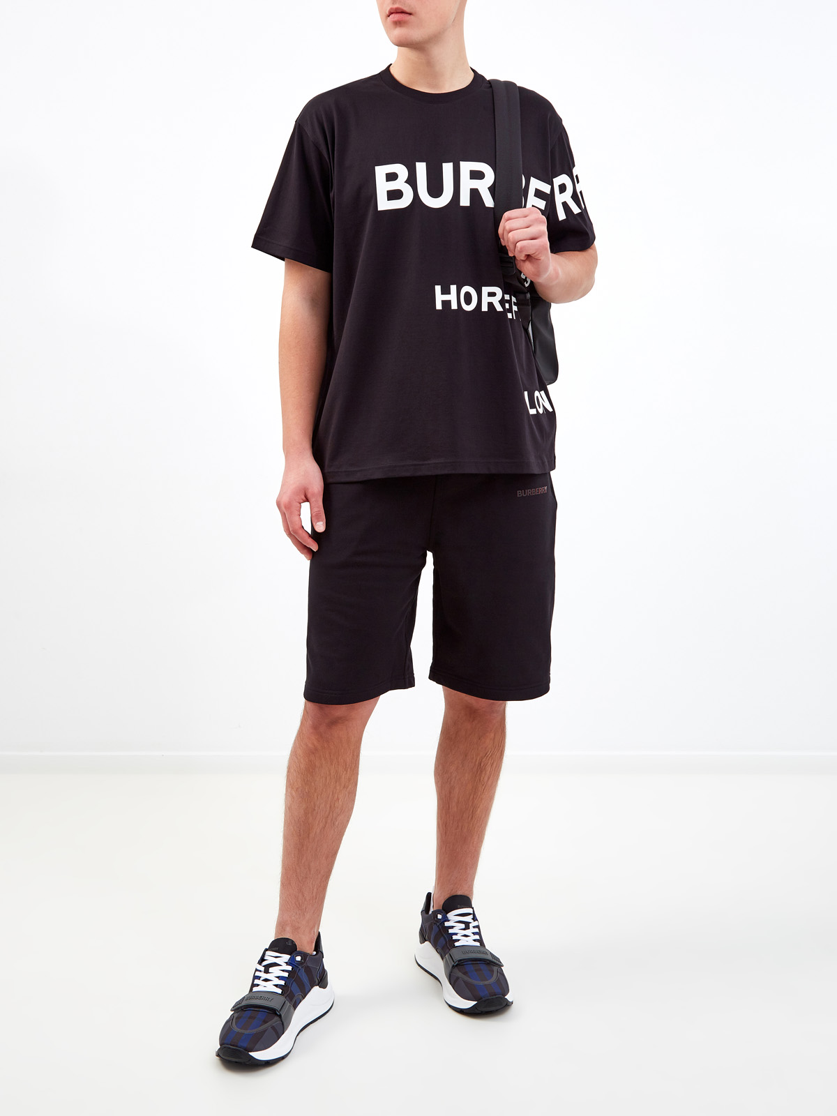 Хлопковая футболка из джерси с контрастным принтом Horseferry BURBERRY, цвет черный, размер S;L;2XL;3XL;M - фото 2