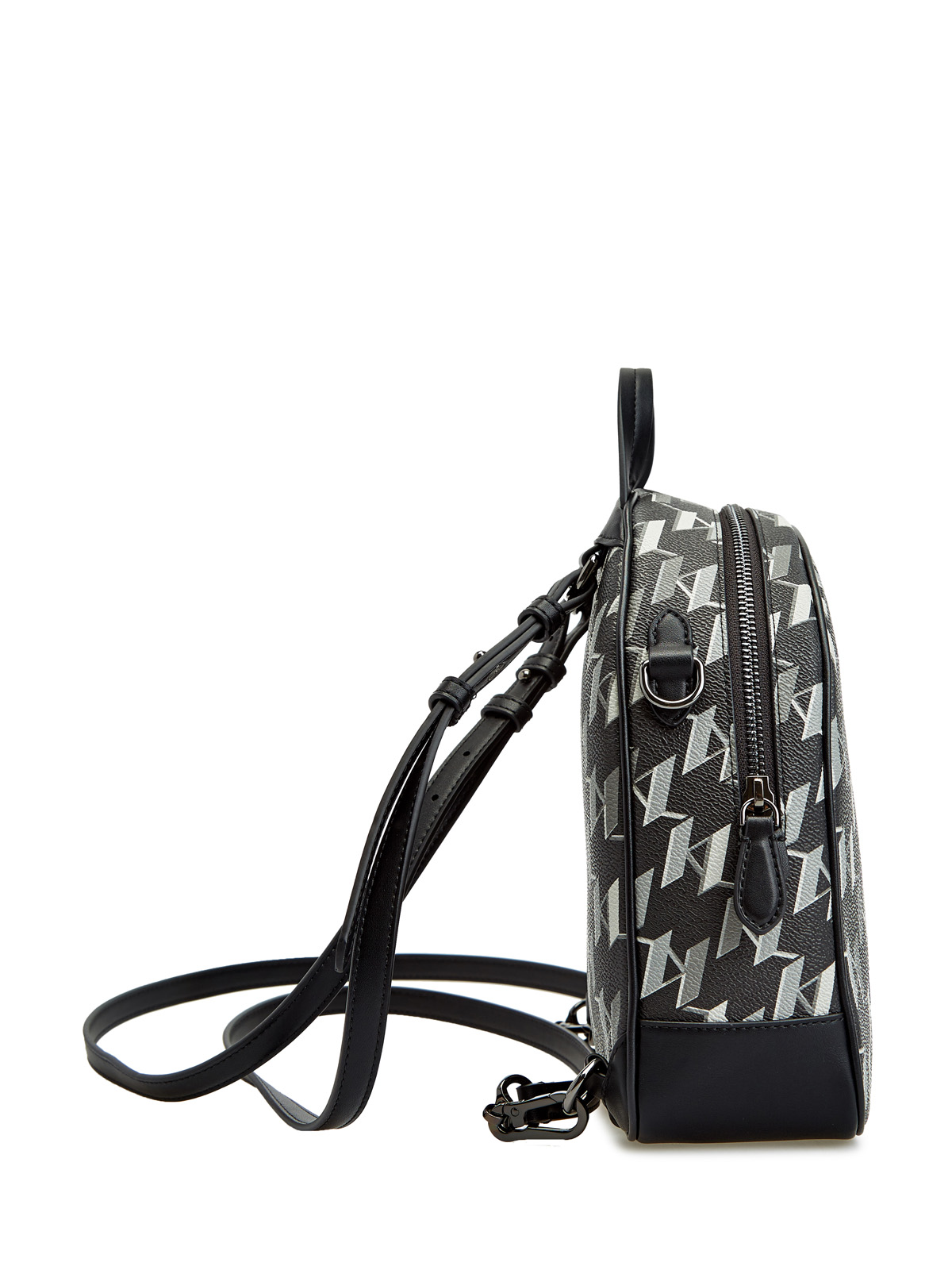 Компактный рюкзак из эко-кожи с принтом K/Monogram KARL LAGERFELD, цвет черный, размер 38;40;42 Компактный рюкзак из эко-кожи с принтом K/Monogram - фото 4