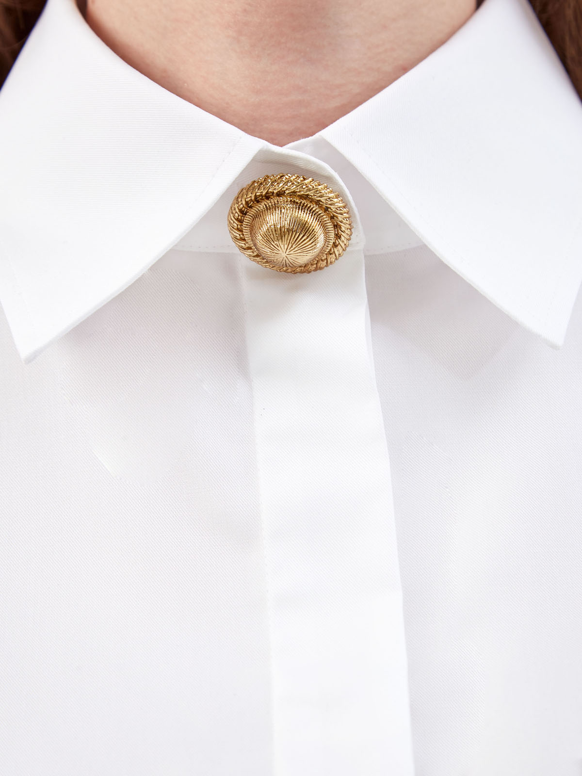 Укороченная рубашка с эффектом необработанного края GOOROO, цвет белый, размер 42 - фото 5