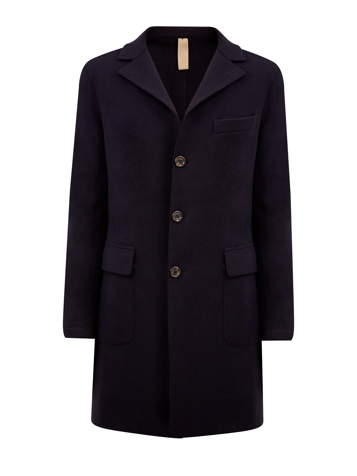 Однобортное пальто ручной работы из плотной шерсти ELEVENTY, цвет синий, размер 48;50;52;54