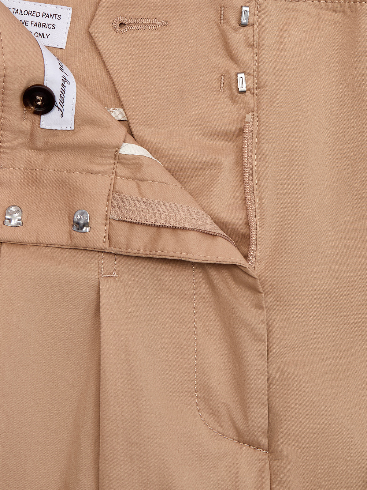 Широкие брюки из хлопка на высокой посадке с защипами PESERICO, цвет коричневый, размер 40;42;44;46 - фото 6