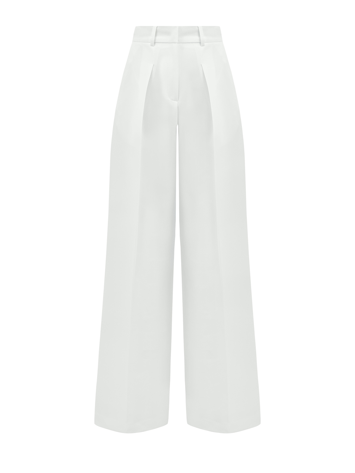 Свободные брюки-палаццо из струящегося габардина с защипами KARL LAGERFELD, цвет белый, размер XS;M;L