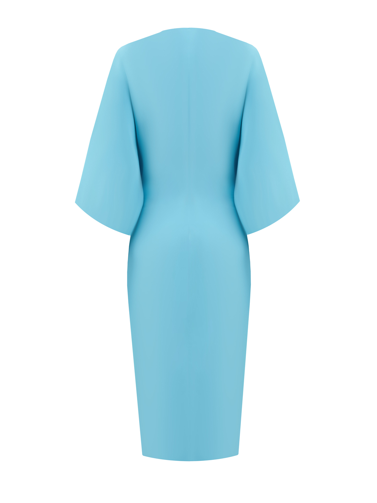 Легкое платье с V-образным вырезом и заложенными складками FISICO, цвет голубой, размер S;M;XL;L - фото 2