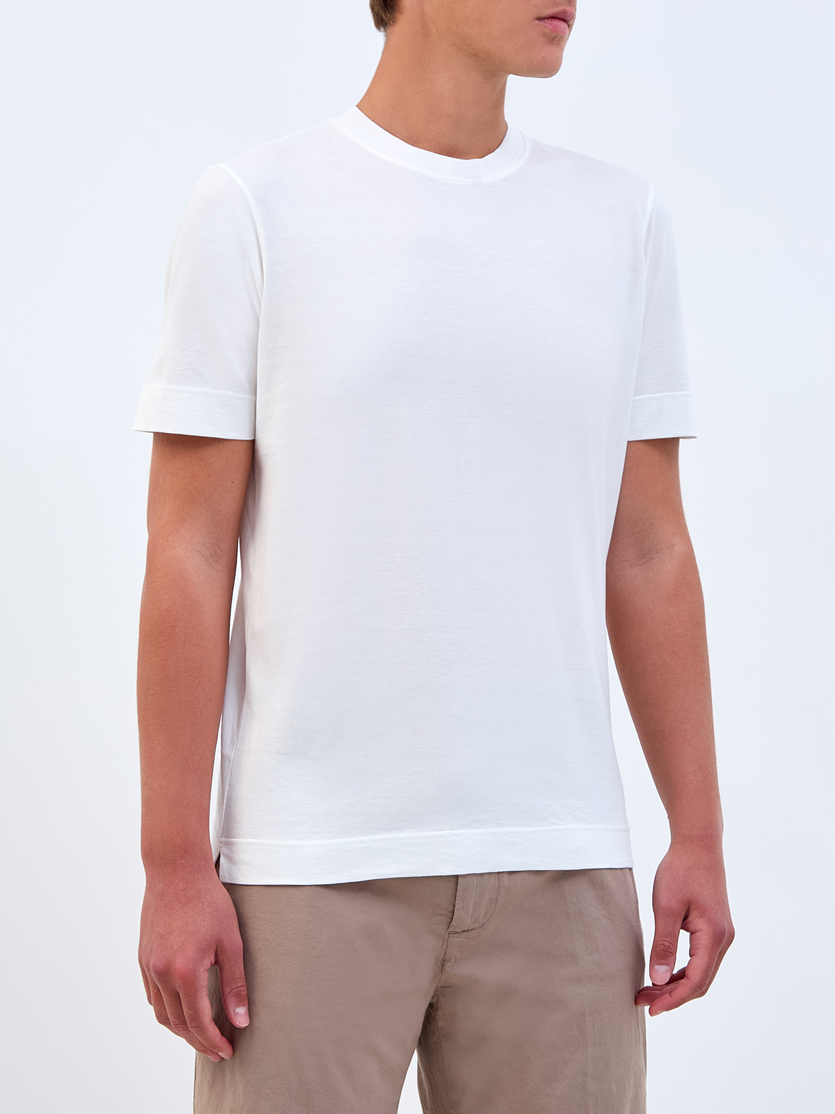 Базовая футболка из гладкого хлопка джерси с нашивкой GRAN SASSO, цвет белый, размер 48;50;52;54;56;58 - фото 3