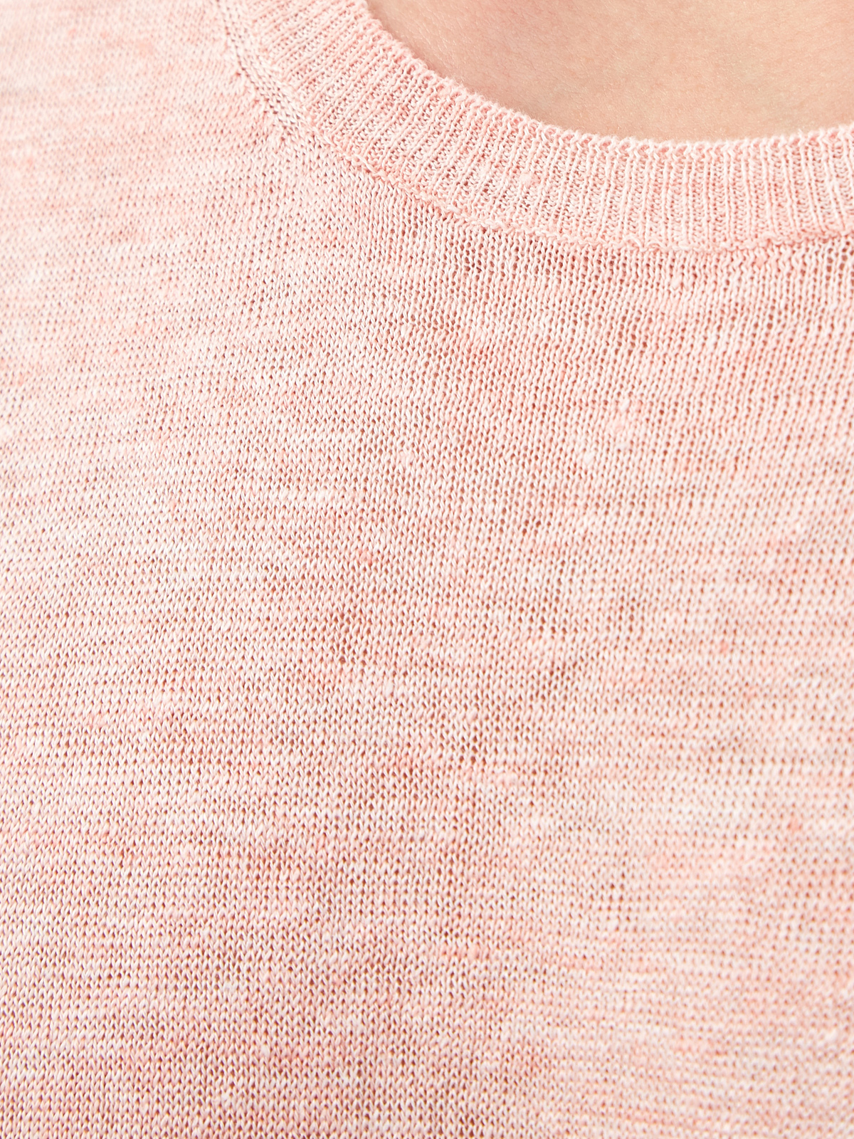 Льняной джемпер с отделкой в английскую резинку CORTIGIANI, цвет розовый, размер 50;50;52;54;56;58 - фото 5