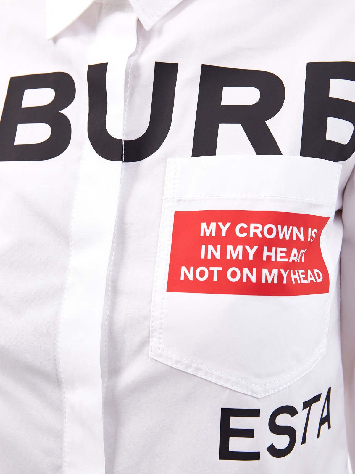 Рубашка Horseferry из хлопкового поплина с принтом BURBERRY, цвет белый, размер XS - фото 5