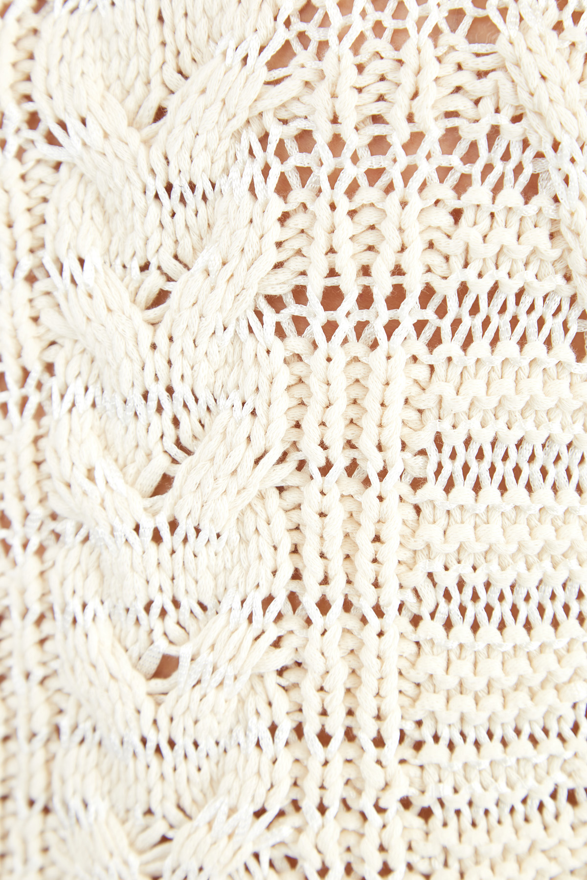 Джемпер ажурной вязки с короткими рукавами-реглан LORENA ANTONIAZZI, цвет бежевый, размер 46 - фото 5