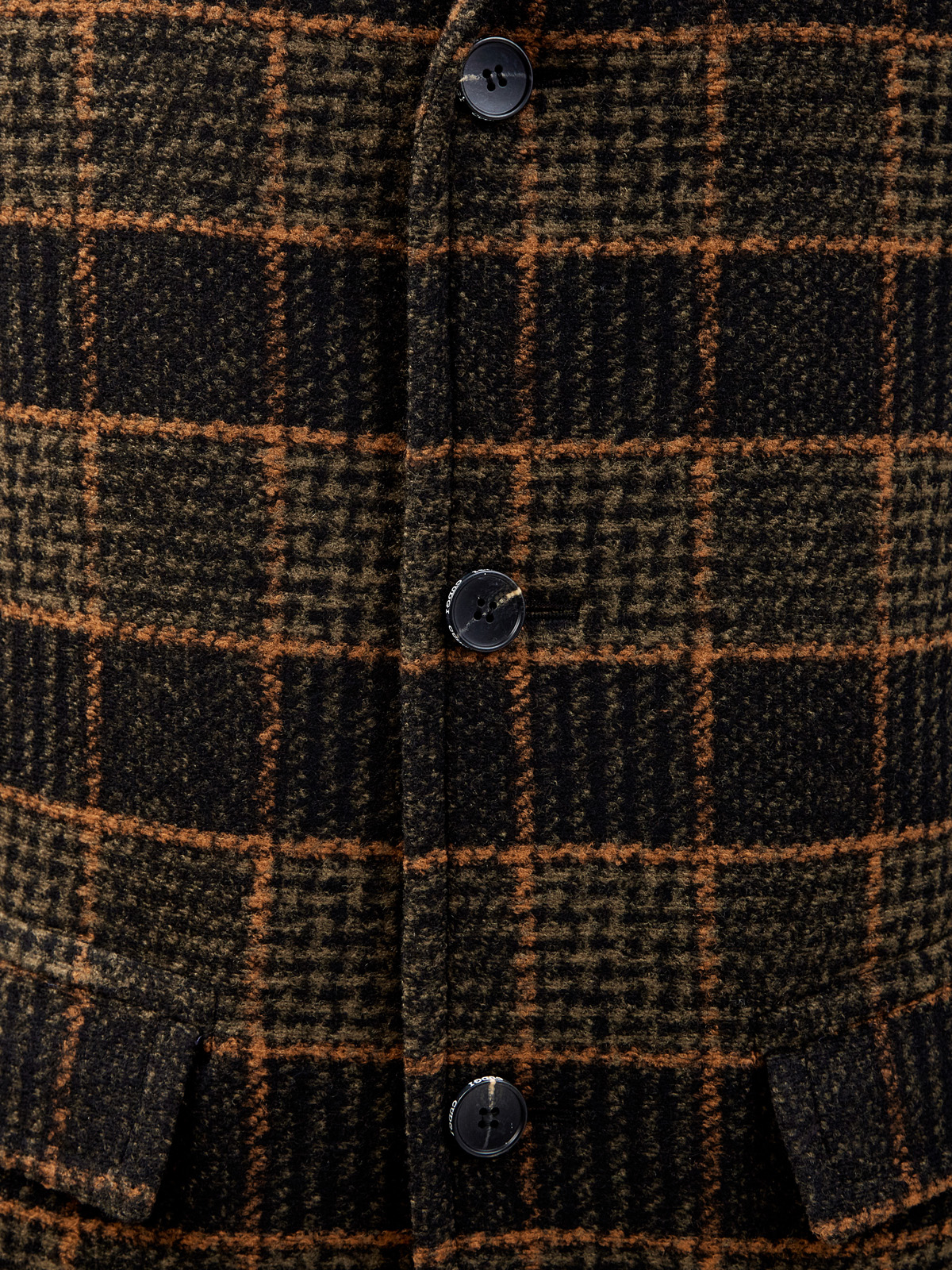 Пальто классического кроя из шерсти в крупную клетку CUDGI, цвет коричневый, размер 48;50;52;54 - фото 5