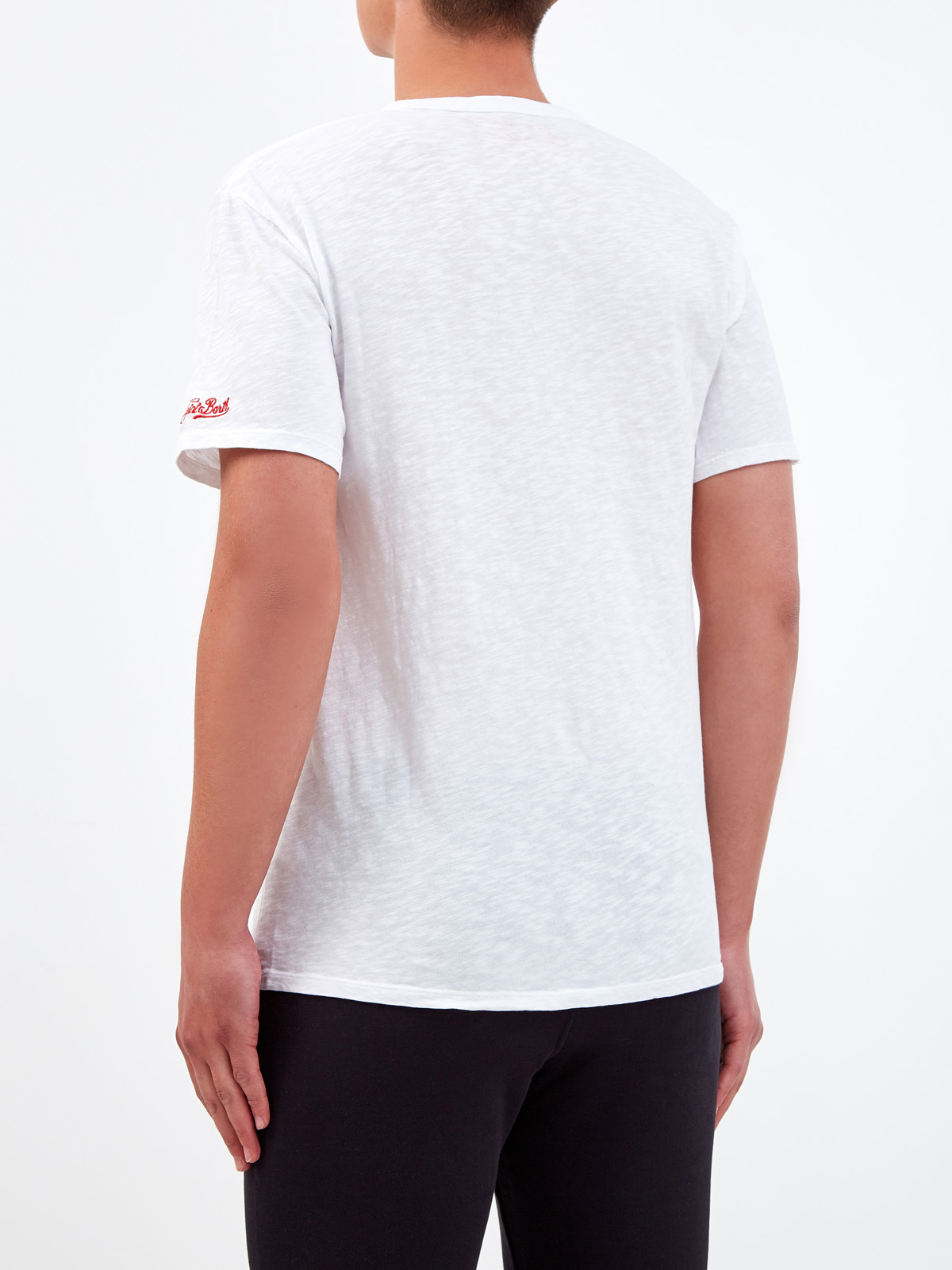 Легкая футболка из хлопка с накладным карманом и принтом MC2 SAINT BARTH, цвет белый, размер 2XL - фото 4