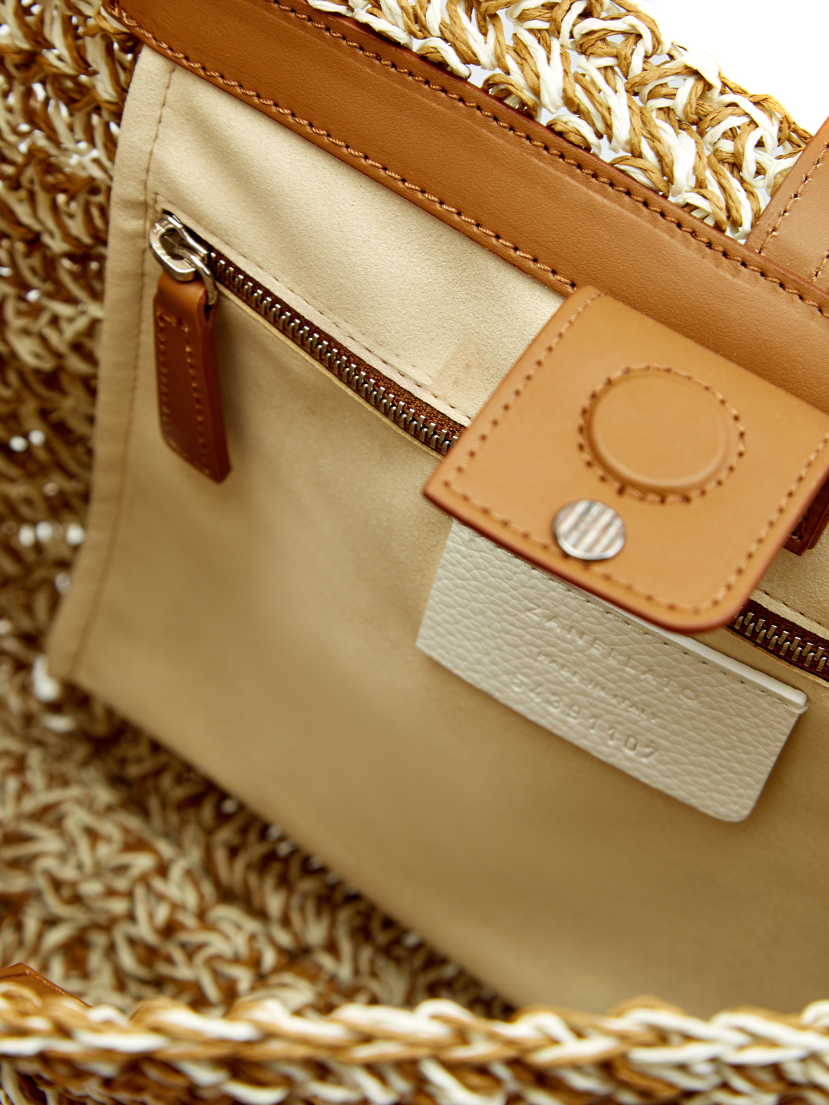 Плетеная сумка-хобо Ima с отделкой из гладкой кожи ZANELLATO, цвет коричневый, размер 38;44 - фото 7
