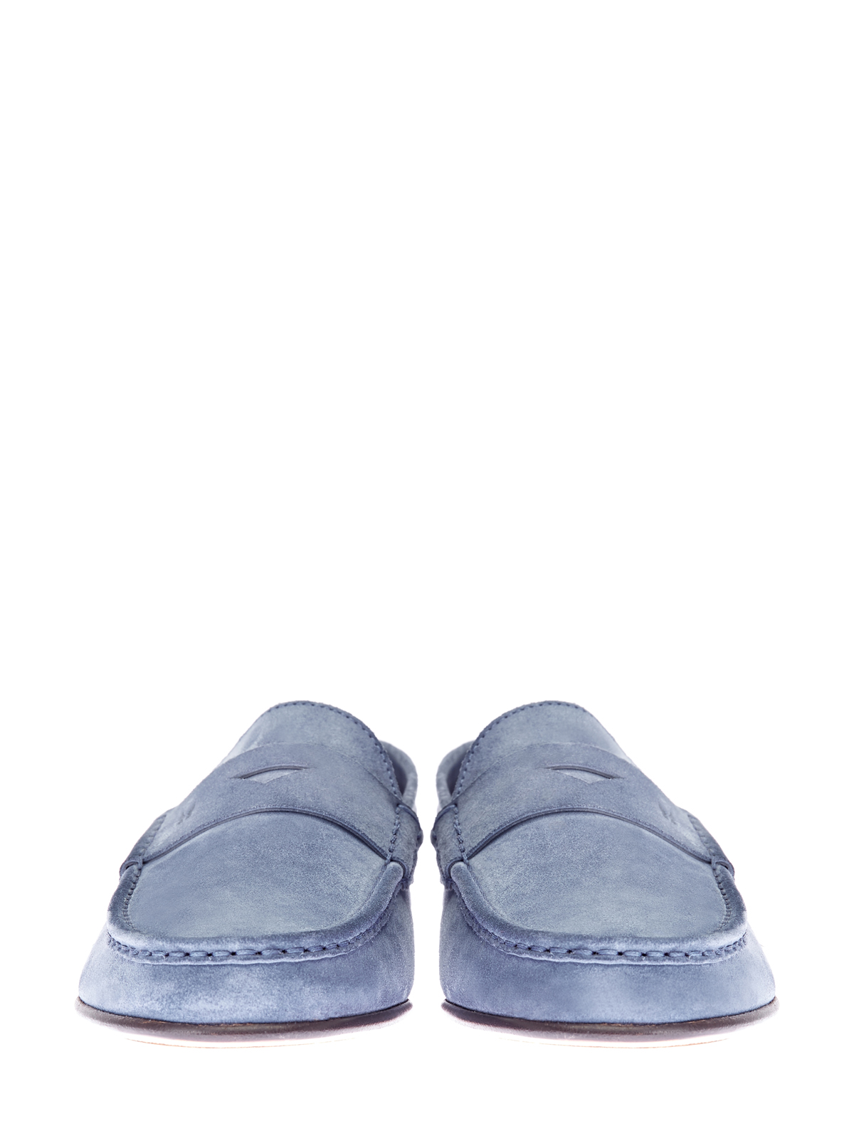 Замшевые пенни-лоферы с наборным каблуком MORESCHI, цвет голубой, размер 40.5;41;41.5;42;42.5;43;43.5;44;44.5 - фото 6