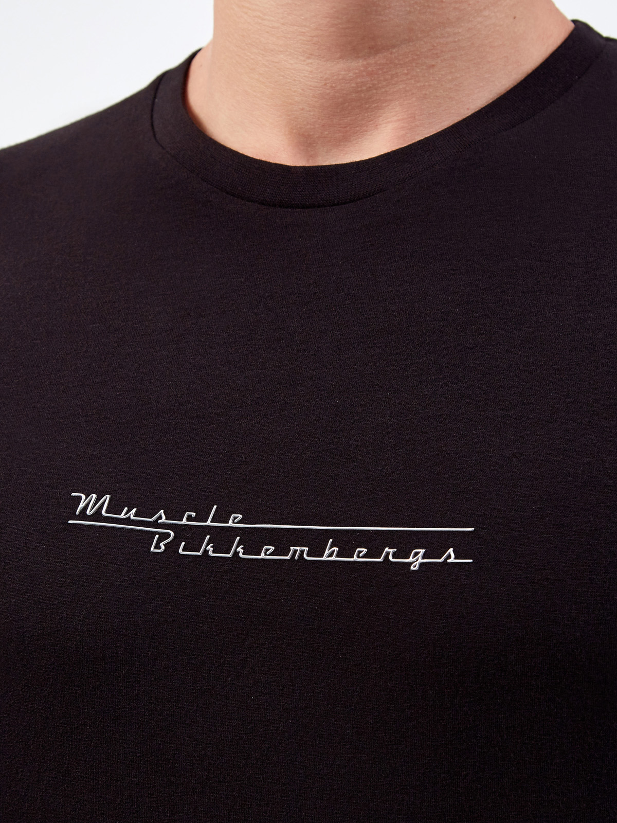 Хлопковая футболка с металлизированным логотипом и аппликацией BIKKEMBERGS, цвет черный, размер S;M;L;XL;2XL - фото 5