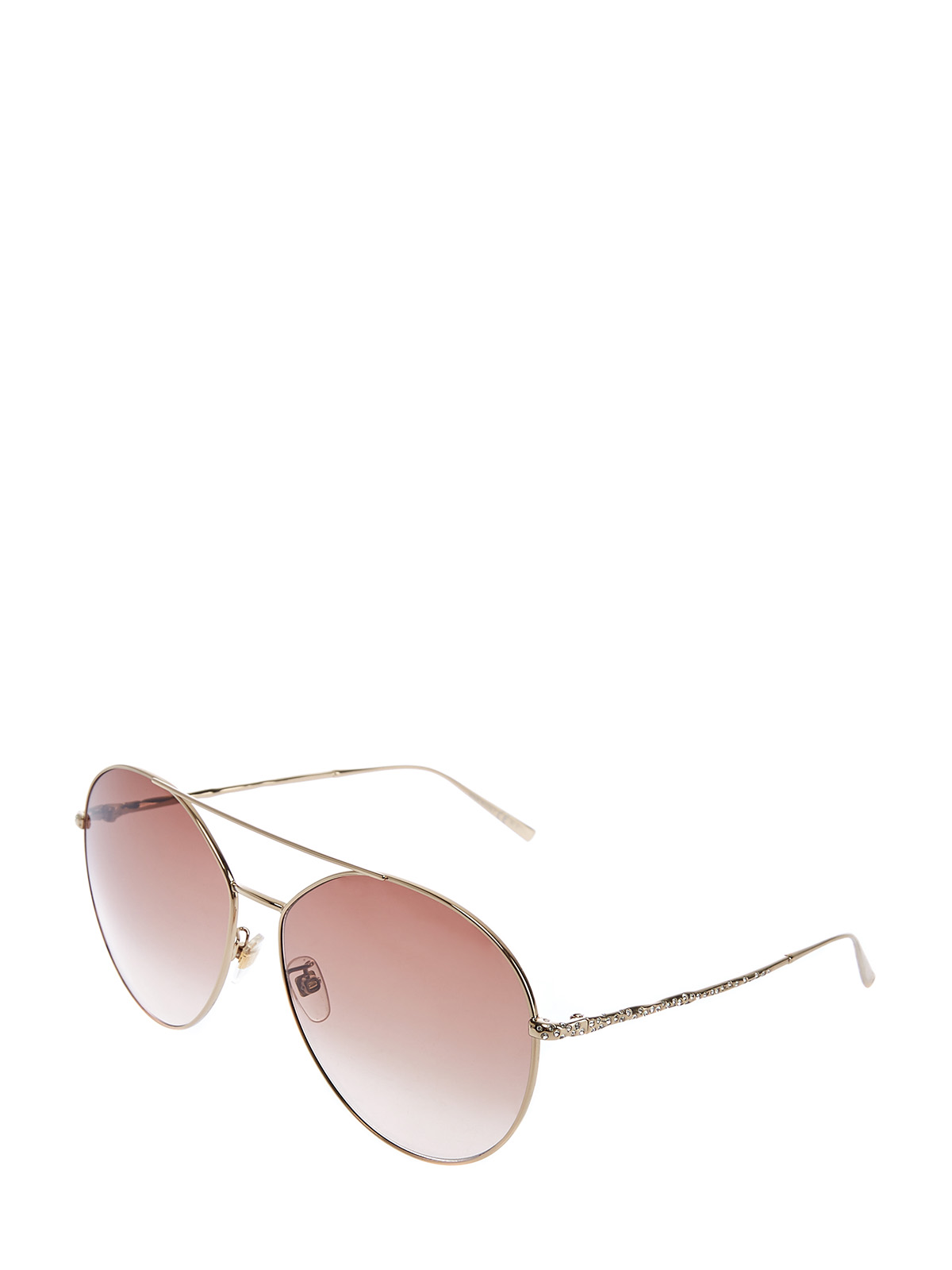 Очки-авиаторы с тонким двойным мостом и кристаллами Swarovski GIVENCHY (sunglasses), цвет коричневый - фото 2