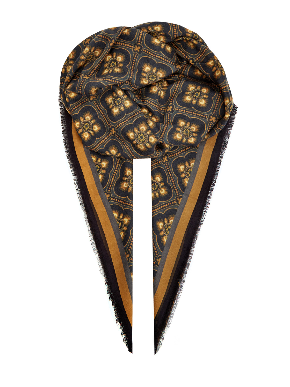 Платок из тонкого кашемира и шелка с орнаментом ETRO цвет мульти