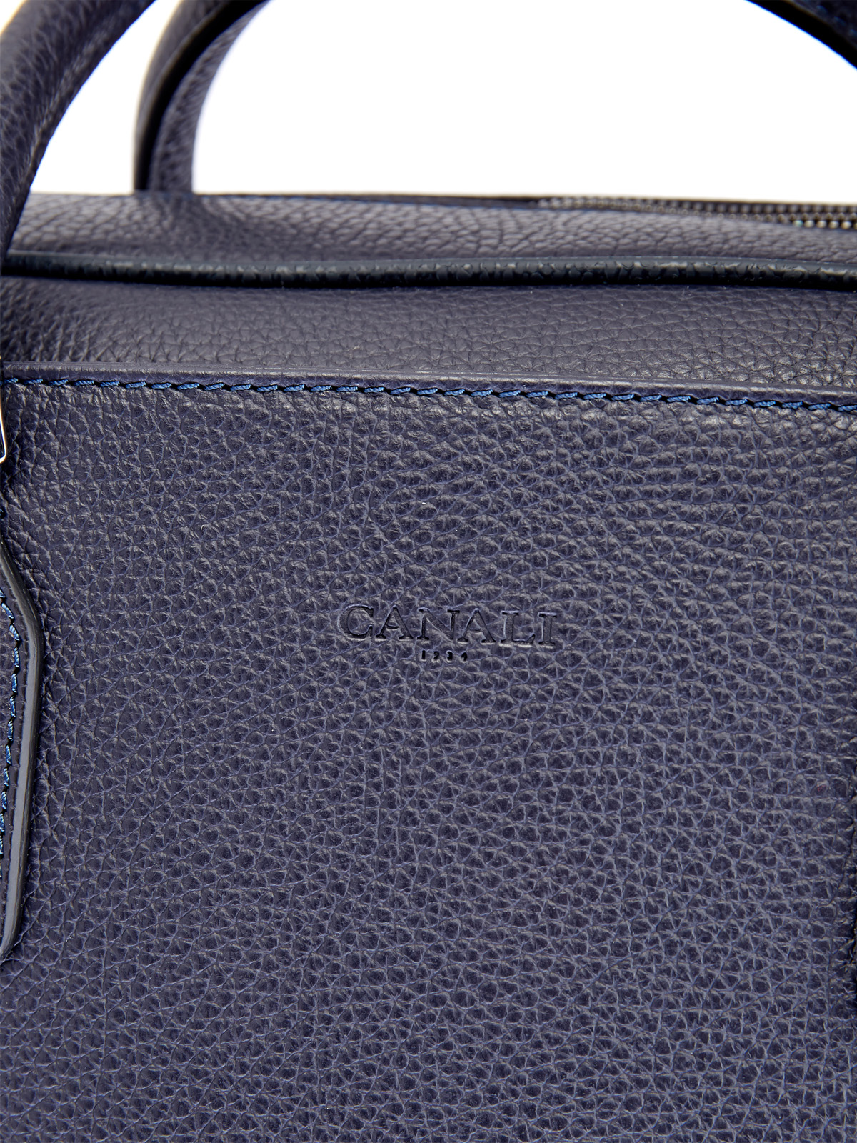 Кожаная сумка для ноутбука с регулируемым ремнем CANALI, цвет синий, размер 36;36.5;38;39;40 - фото 6