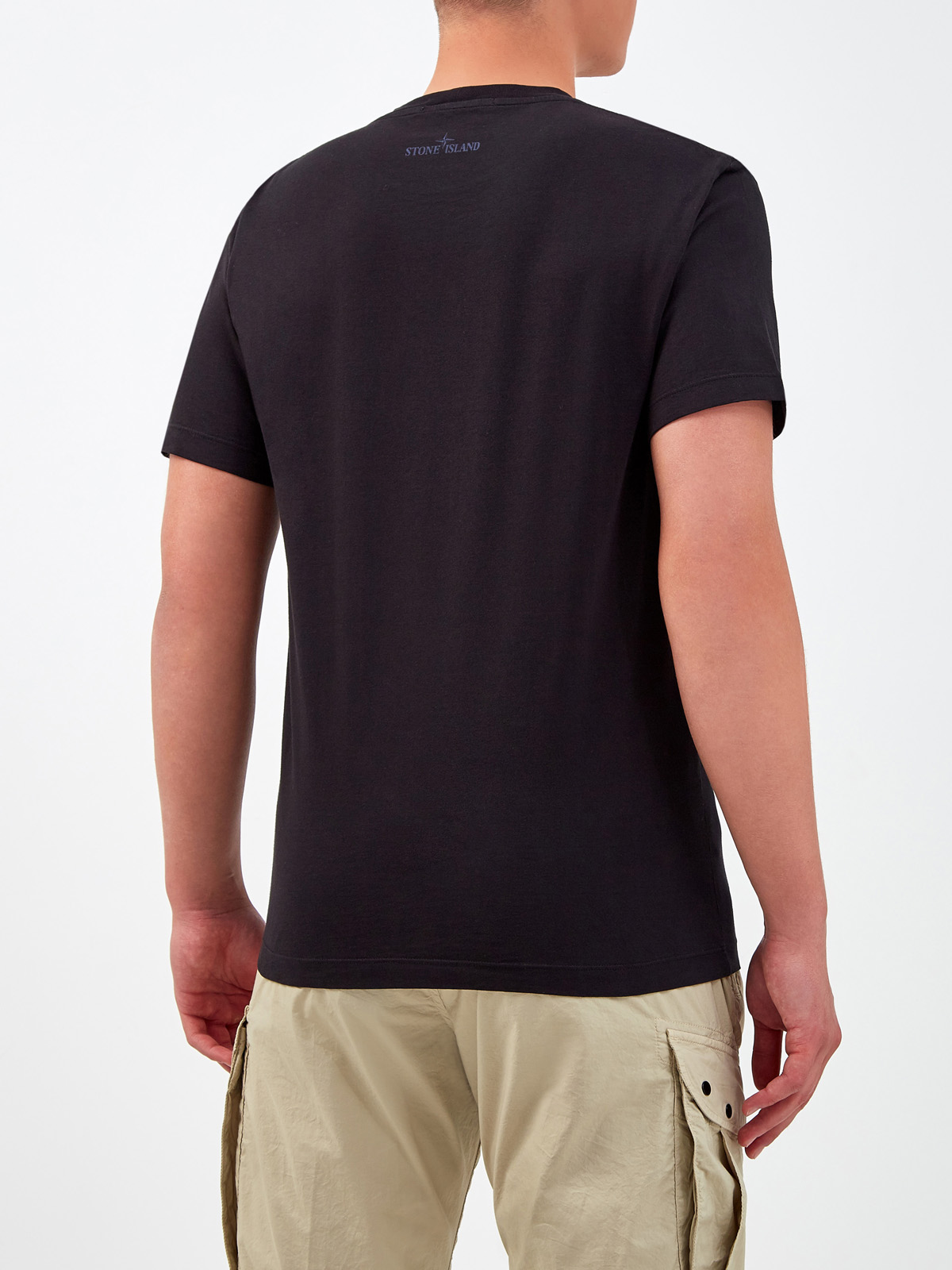 Хлопковая футболка из джерси с центрированным принтом STONE ISLAND, цвет черный, размер M;L;XL;2XL;3XL - фото 4