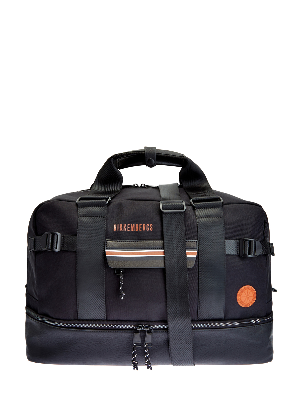 Дорожная сумка из технической ткани с контрастными деталями BIKKEMBERGS, цвет черный, размер 5;6;7;8;9 - фото 1