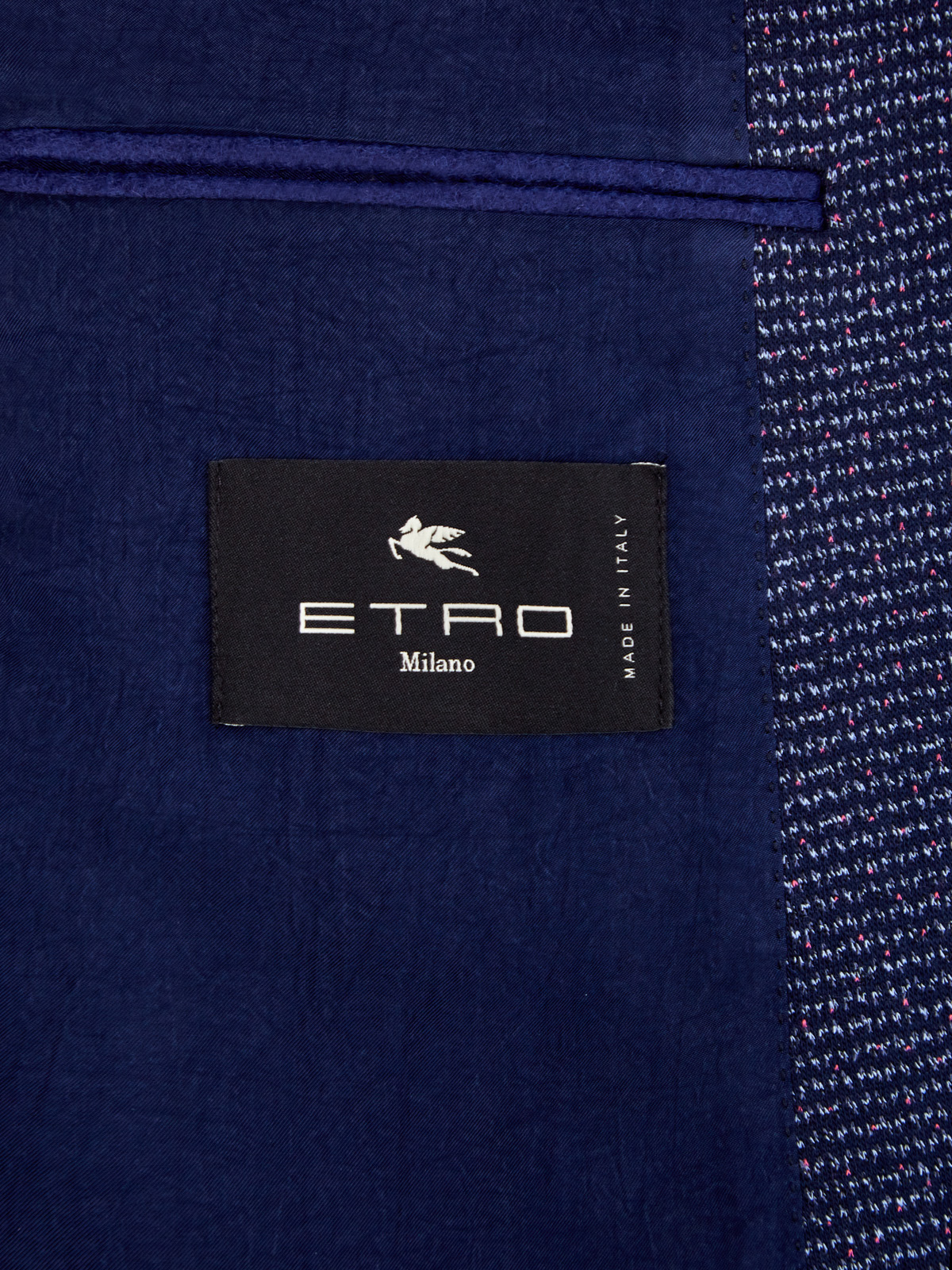 Костюмный пиджак ручной работы с микро-узором ETRO, цвет синий, размер 50;52;54 - фото 6
