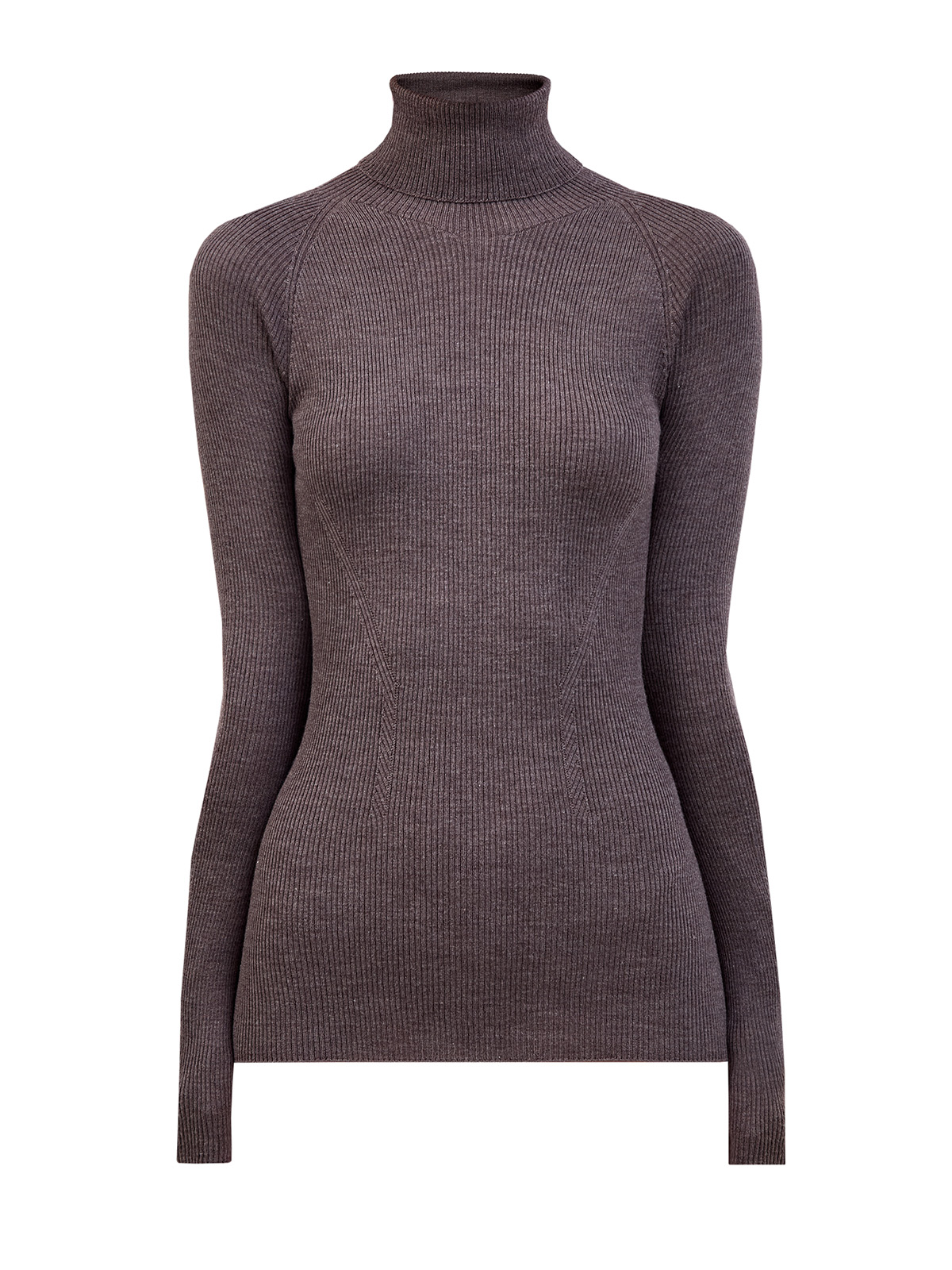 

Облегающая водолазка из тонкой шерсти и шелка, Коричневый, Облегающая водолазка из тонкой шерсти и шелка