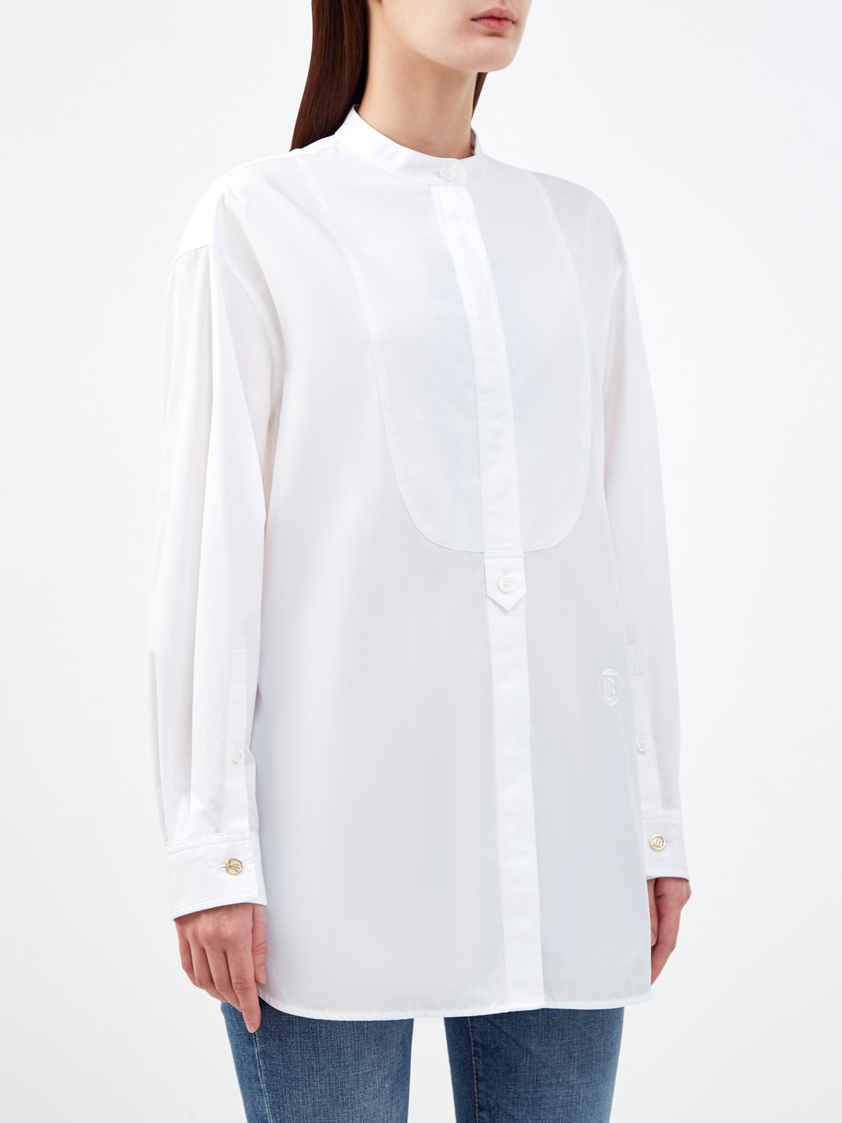 Объемная рубашка из капсульной коллекции Future Heritage с монограммой BURBERRY, цвет белый, размер S;L;XL;2XL;M - фото 3
