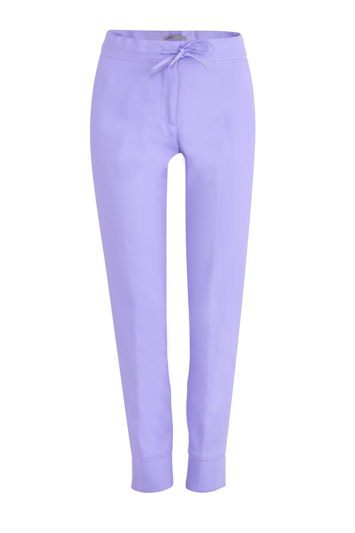 Лаконичные брюки-джоггеры с кулиской на поясе ERMANNO SCERVINO, цвет фиолетовый, размер 38;42 - фото 1