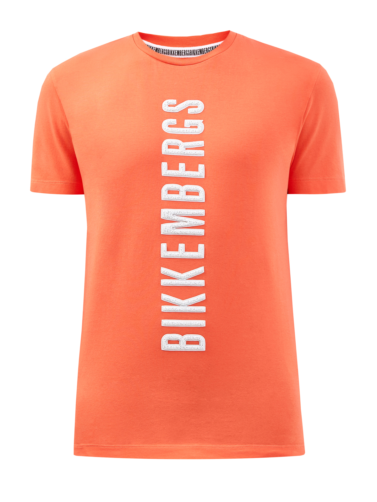 Яркая футболка из хлопка с фактурным логотипом BIKKEMBERGS, цвет оранжевый, размер M;2XL;3XL - фото 1