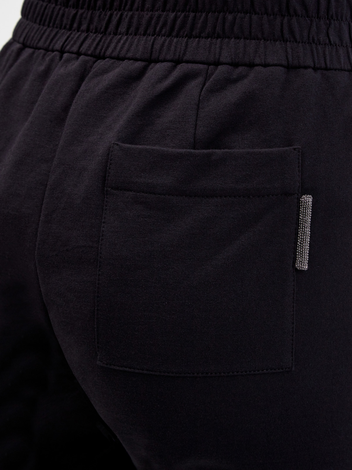 Джоггеры из хлопкового футера с мерцающей деталью Черный, фото 6