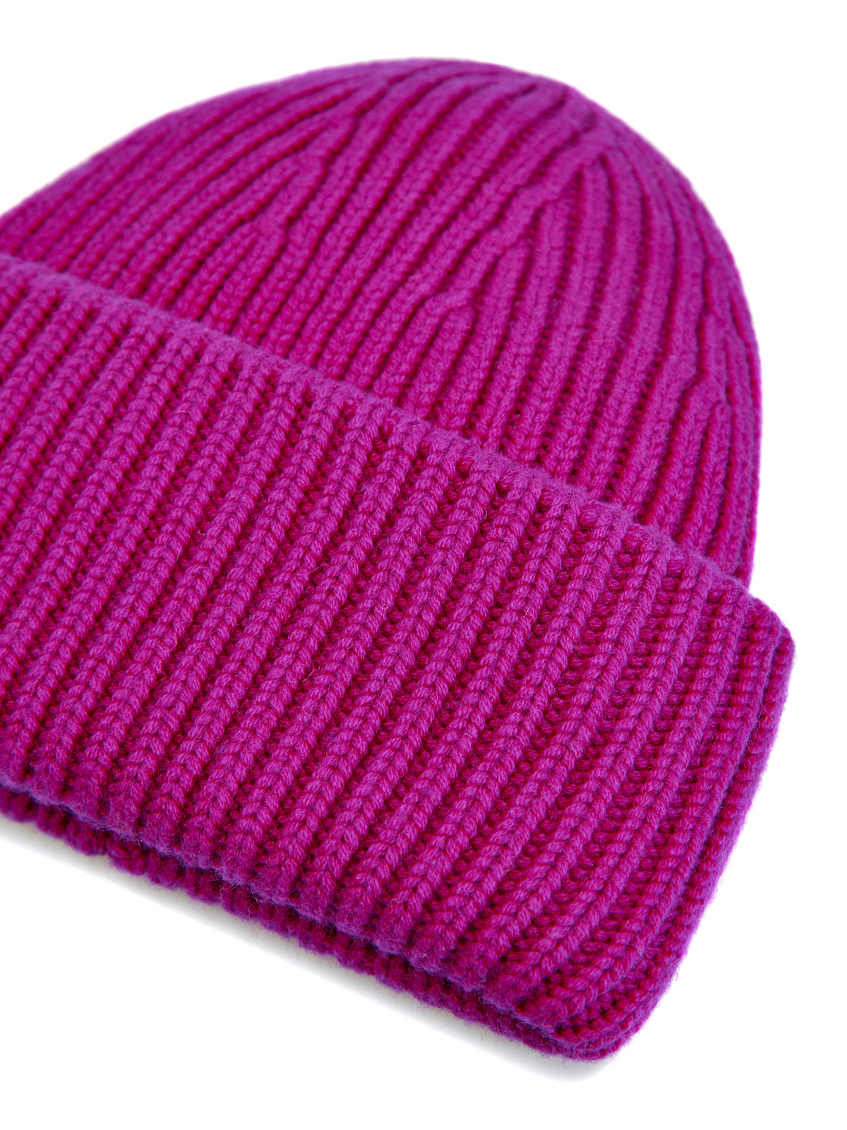 Яркая шапка из эластичной пряжи на основе шерсти и кашемира YVES SALOMON, цвет розовый, размер 34 - фото 3