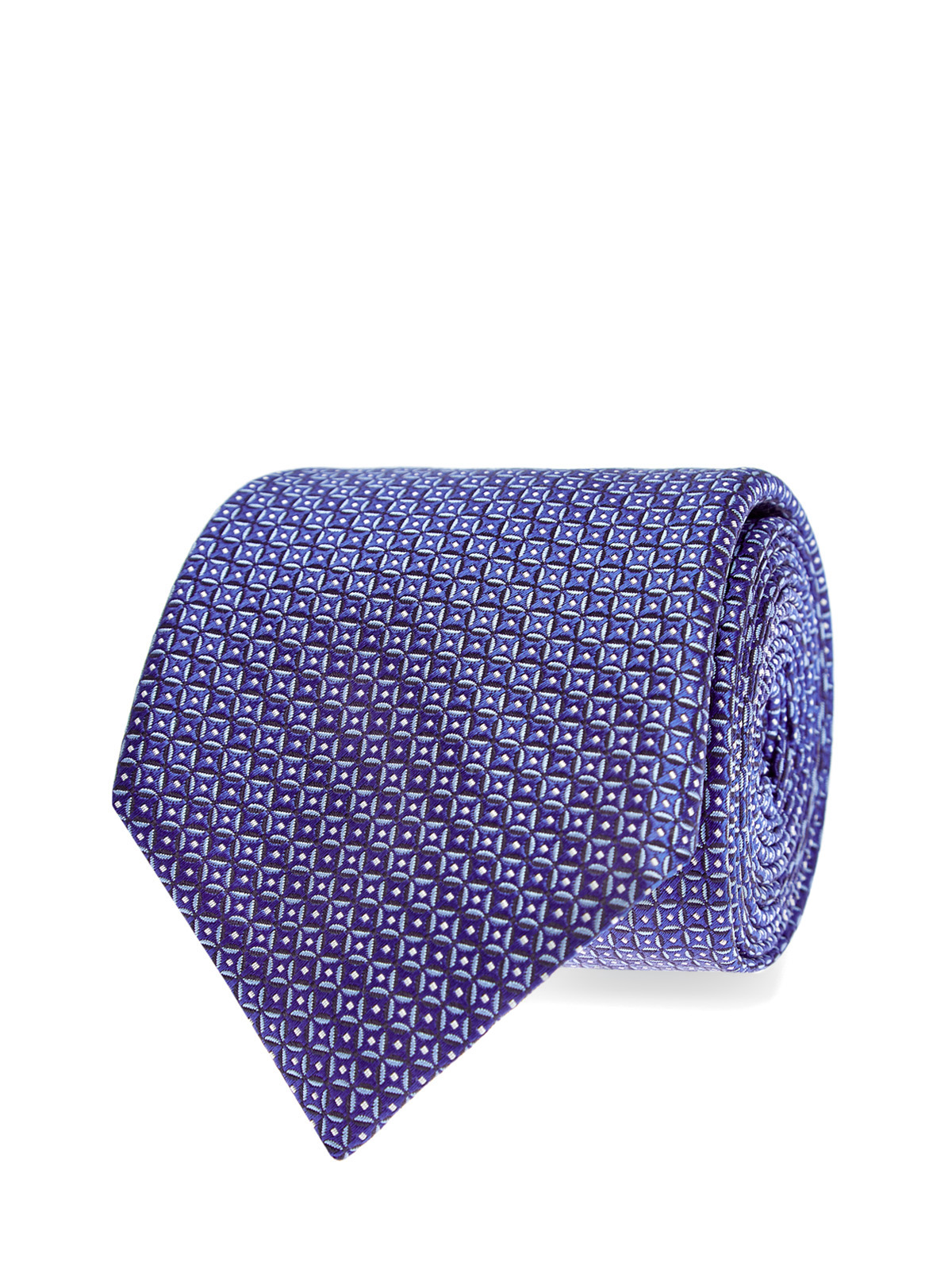 Шелковый галстук с текстурным вышитым принтом CANALI, цвет синий, размер 40;41.5;42;42.5;43.5;43;40.5