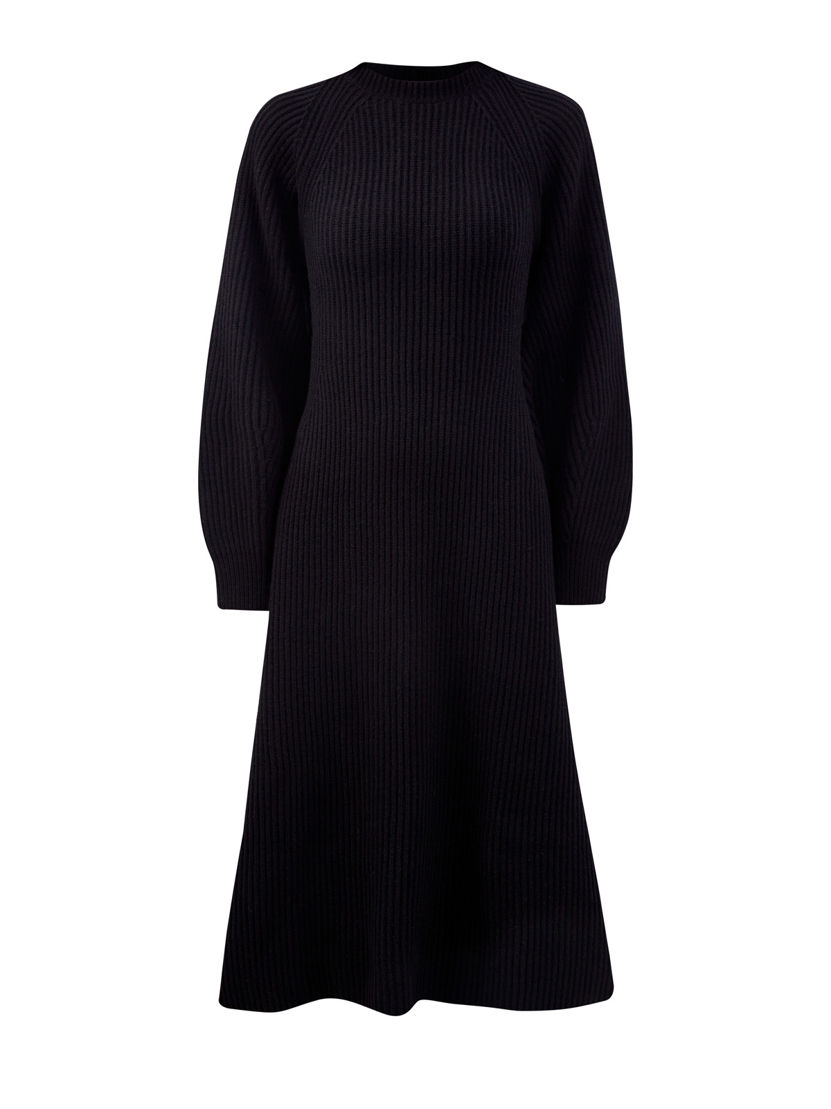 Платье-миди из шерсти и кашемира английской вязки LORENA ANTONIAZZI, цвет черный, размер 40;42