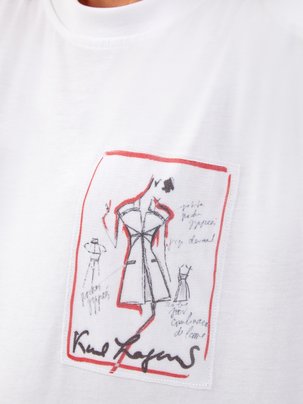 Топ с архивным принтом и структурированными плечами KARL LAGERFELD, цвет белый, размер XS;S;M - фото 5