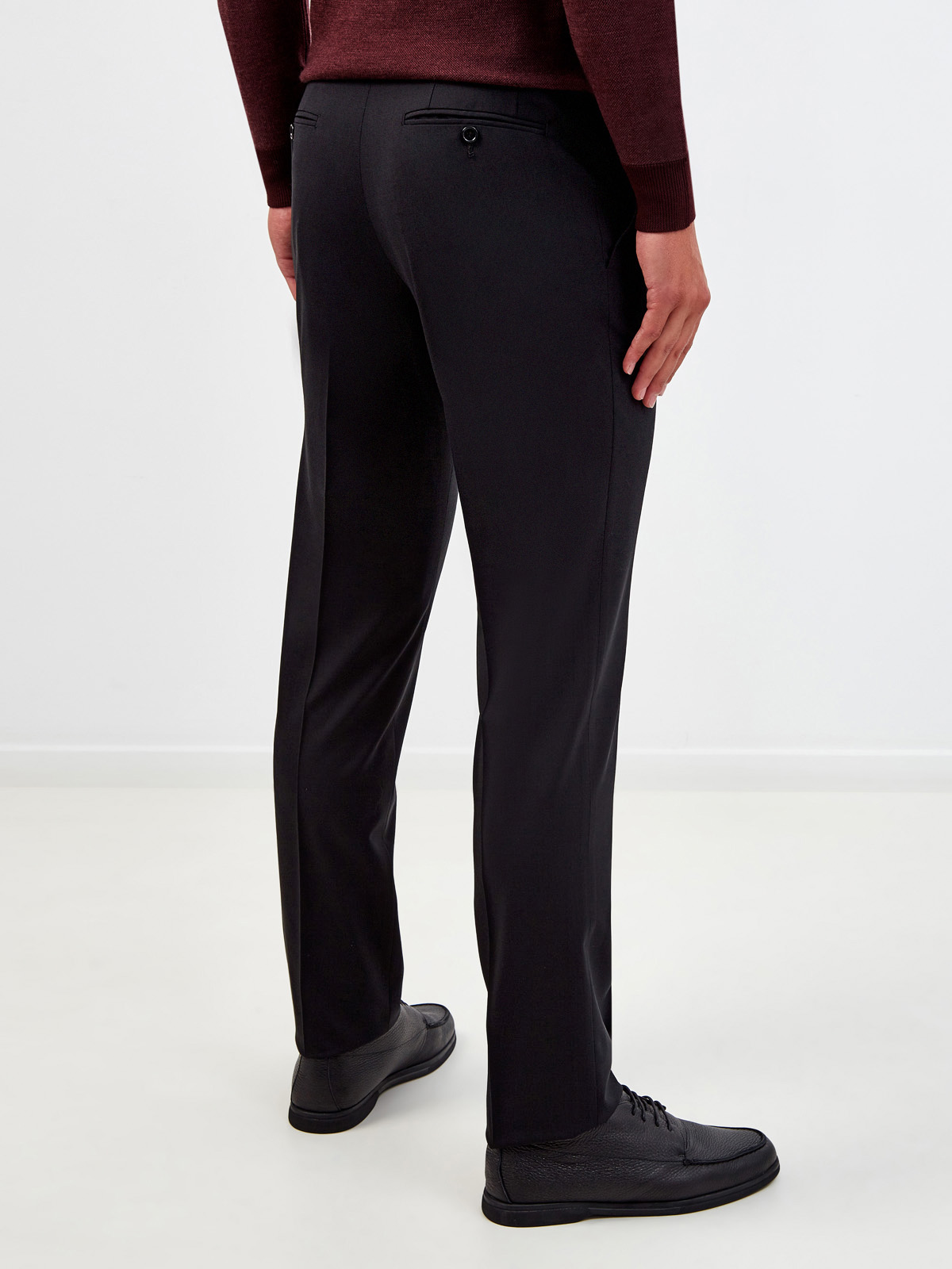 Черные брюки в классическом стиле из тонкой шерсти CANALI, цвет черный, размер 46;48;50;52;54;56;58;60;62;64 - фото 4