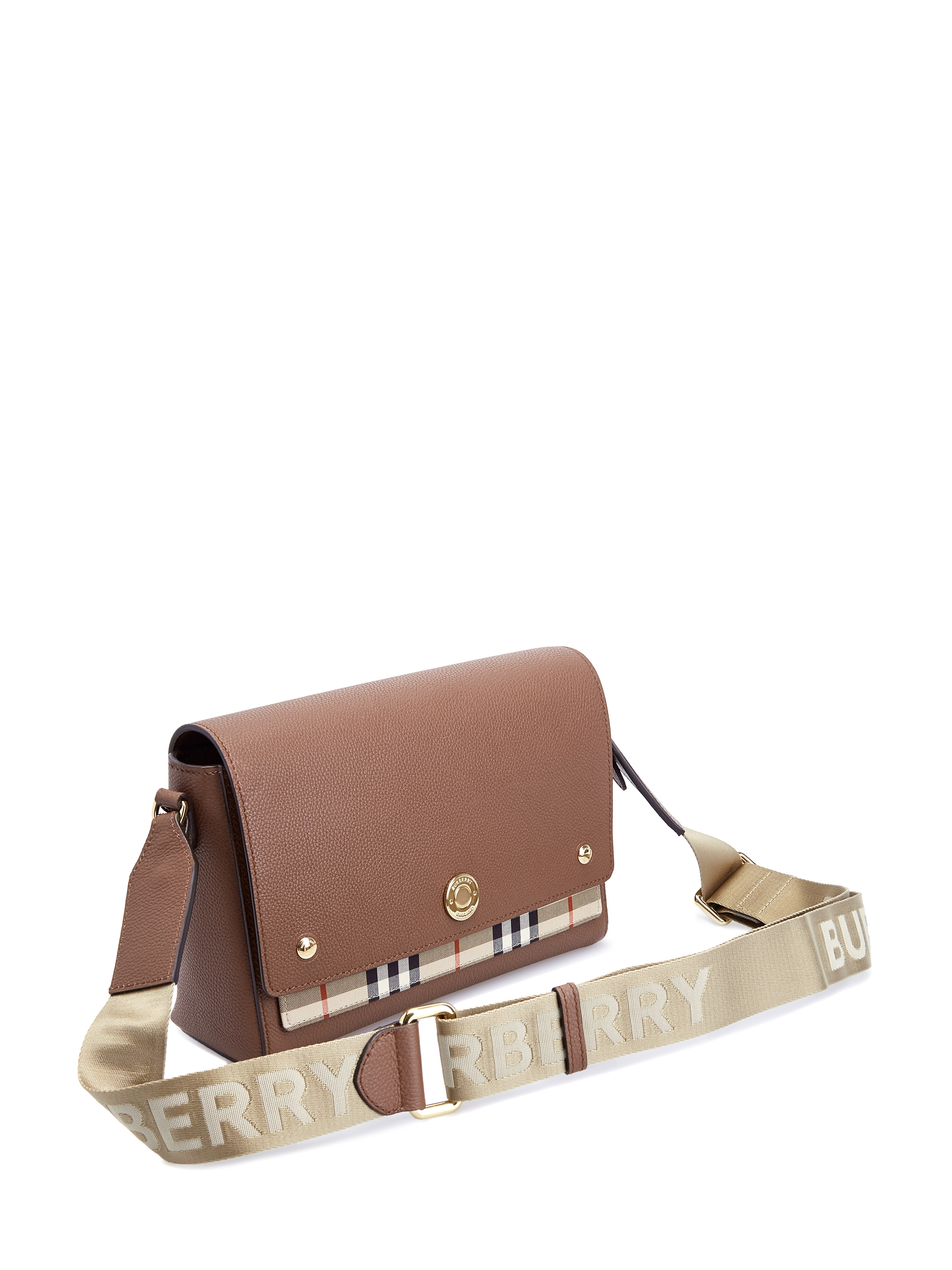 Кожаная сумка-кроссбоди с ремнем из парусины и логотипом BURBERRY, цвет коричневый, размер 40;41;42;43;44;45 - фото 3