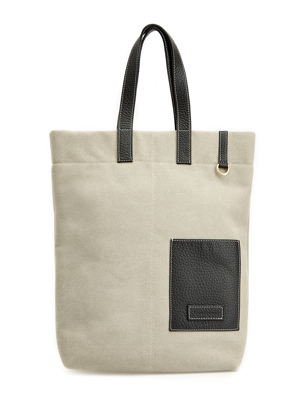 Хлопковая сумка с отделкой из зернистой кожи и съемным ремнем LORENA ANTONIAZZI, цвет бежевый, размер 38;40;42;44
