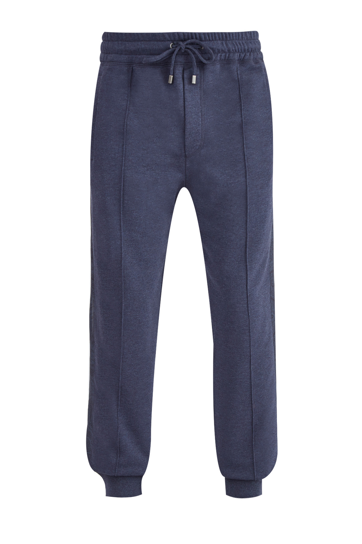 

Брюки-джоггеры из хлопка и кашемира с принтованными лампасами, Синий, Брюки-джоггеры из хлопка и кашемира с принтованными лампасами