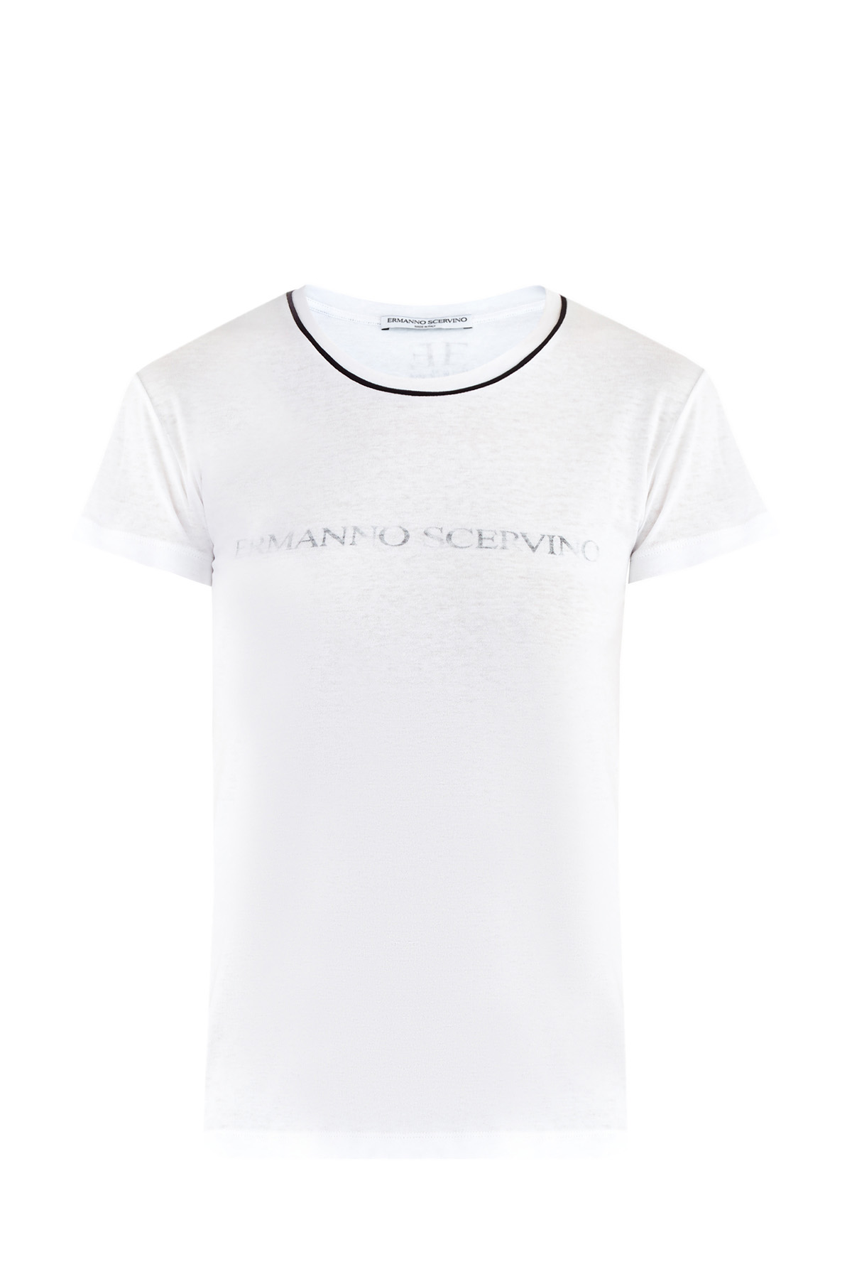 

Белая футболка из хлопка с принтом и эффектом выцветания, Белый, Белая футболка из хлопка с принтом и эффектом выцветания