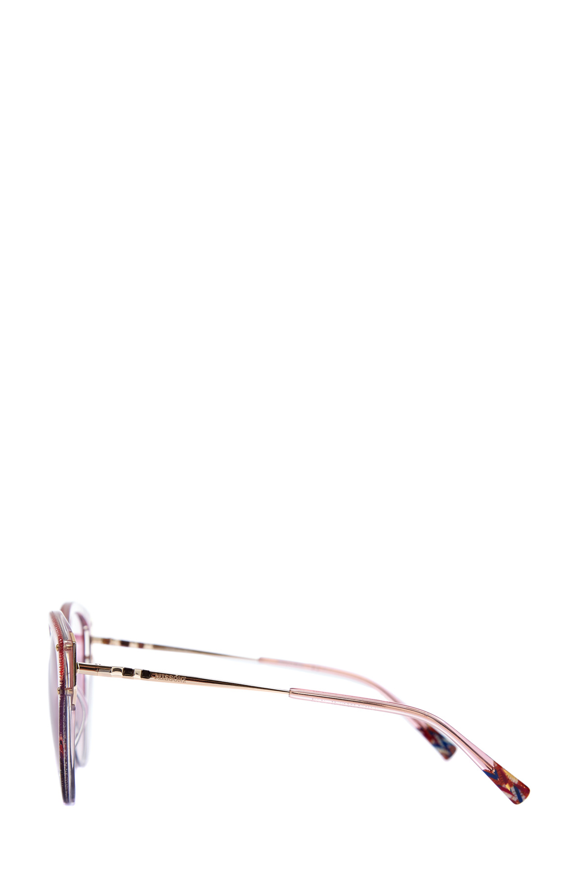Очки с фирменным принтом в легкой оправе из ацетатного пластика MISSONI, цвет розовый, размер 40 - фото 4