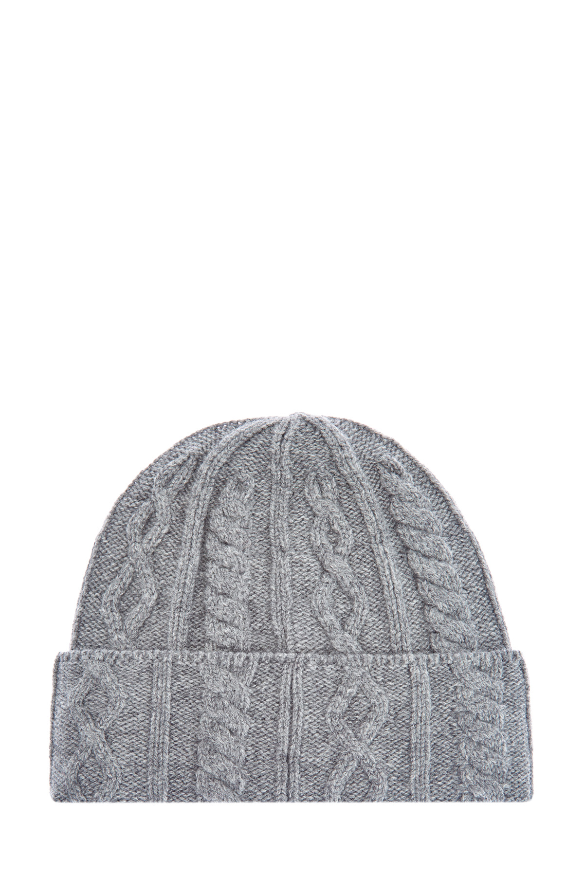 Кашемировая шапка в классическом стиле с объемным узором BRUNELLO CUCINELLI, цвет серый, размер L;M;XL - фото 3
