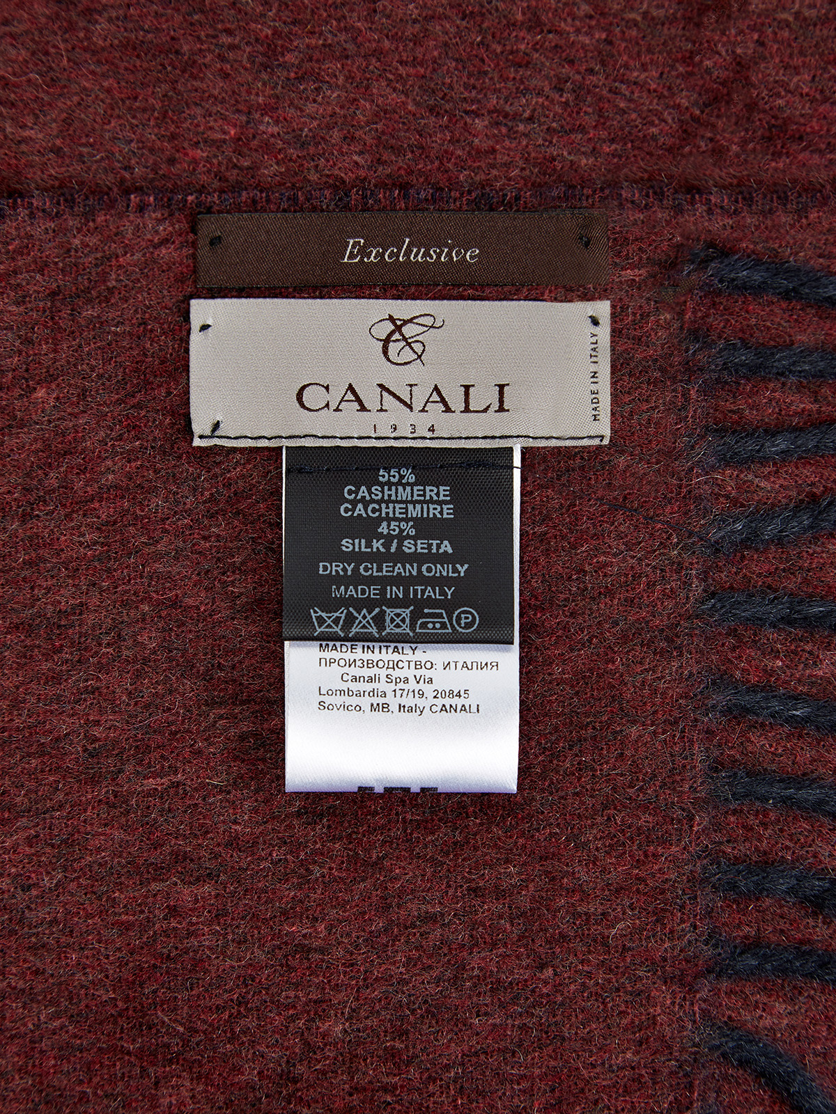 Двухцветный шарф из мягкого кашемира и шелка CANALI, размер 41.5;44;45 - фото 3