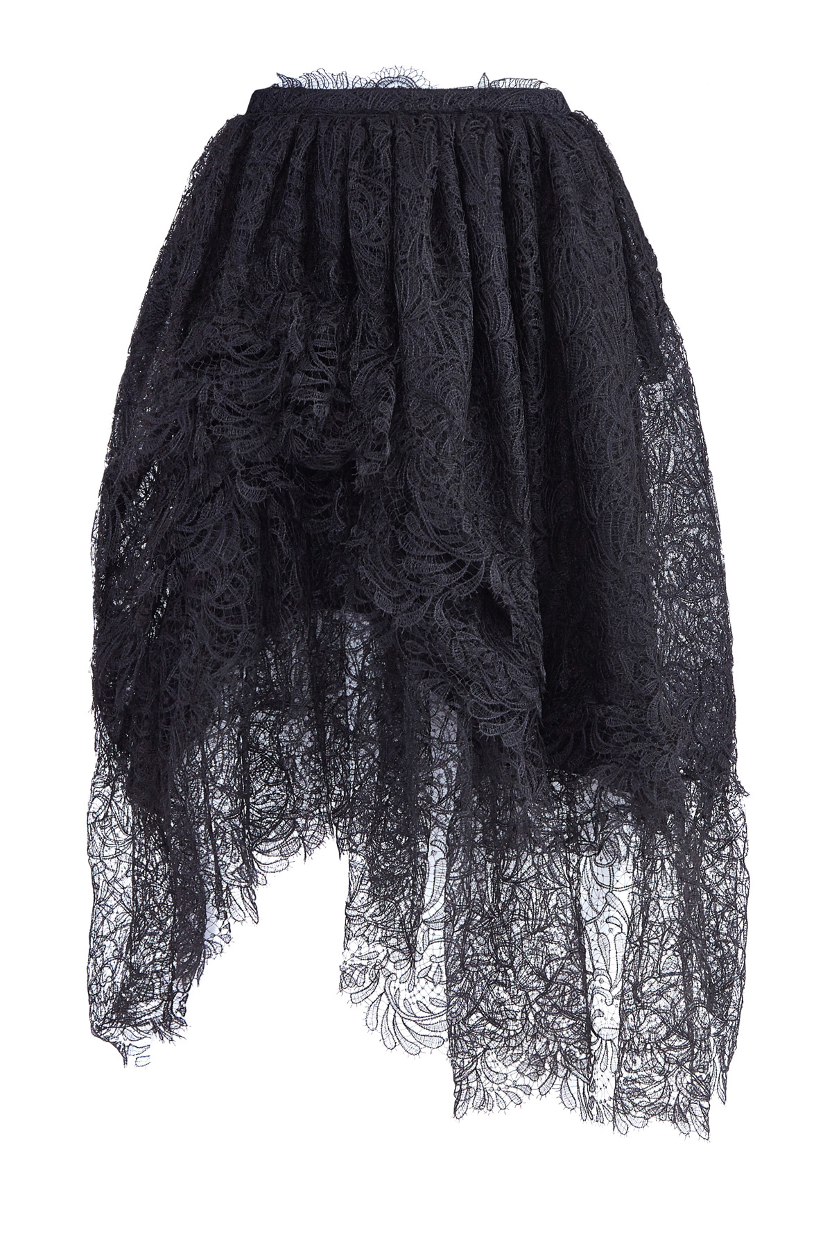 Многослойная кружевная юбка в стиле 80-х ERMANNO SCERVINO, цвет черный, размер 40 - фото 1