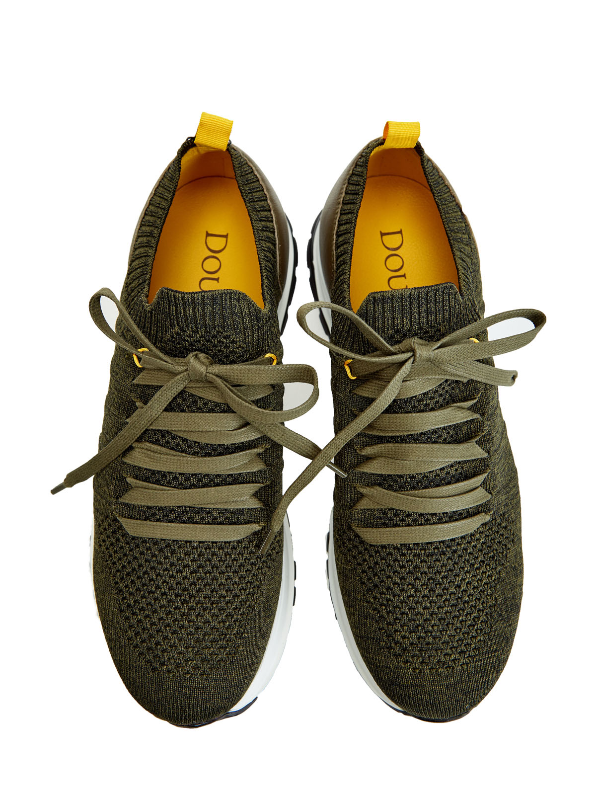 Легкие кроссовки из эластичного текстиля и кожи DOUCAL'S, цвет зеленый, размер 41;41.5;42;42.5;43.5 - фото 4