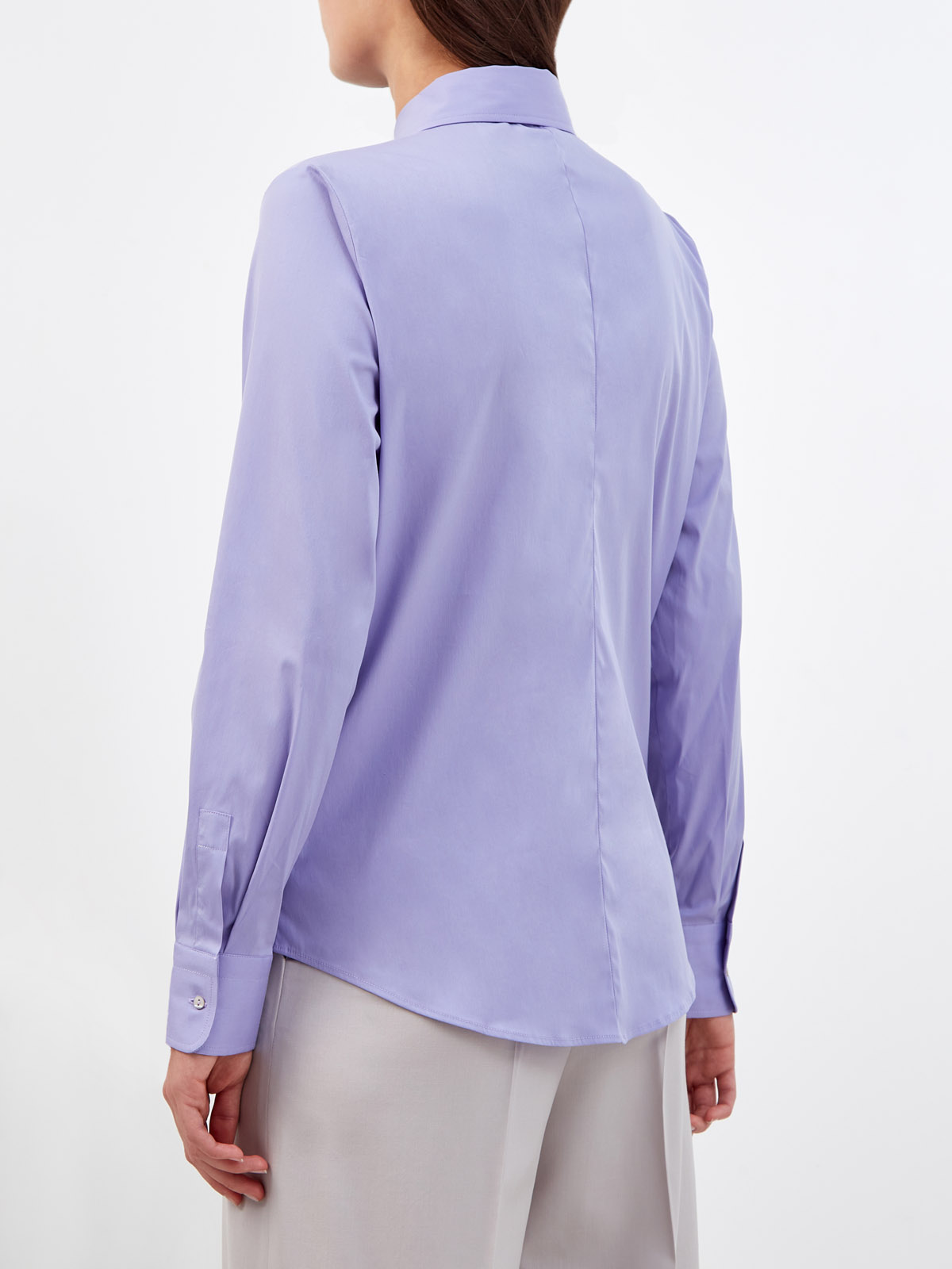 Классическая рубашка из поплина с ювелирной вставкой FABIANA FILIPPI, цвет фиолетовый, размер 38;40;42;44 - фото 4