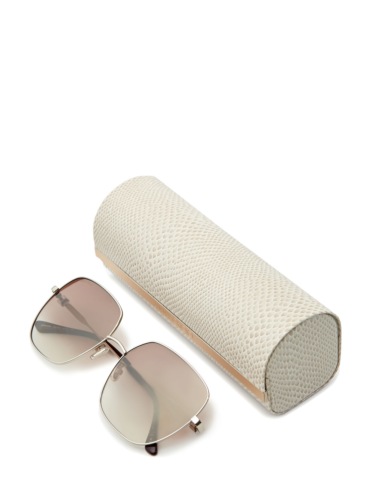 Металлические очки Kori с градиентными линзами и кристаллами JIMMY CHOO  (sunglasses), цвет бежевый - фото 4
