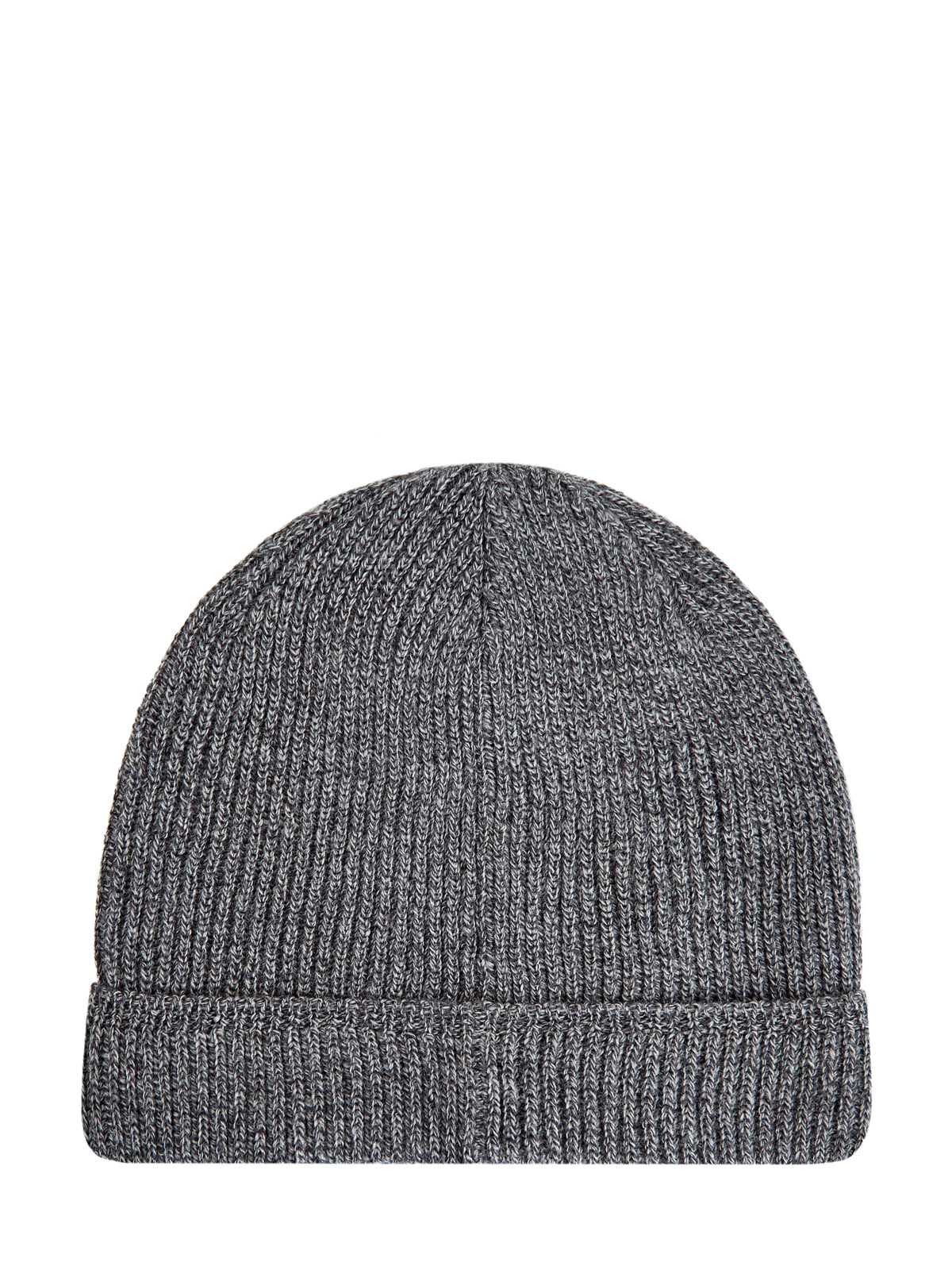 Шерстяная шапка эластичной вязки с отворотом CANALI, цвет серый, размер 40;42;44 - фото 2