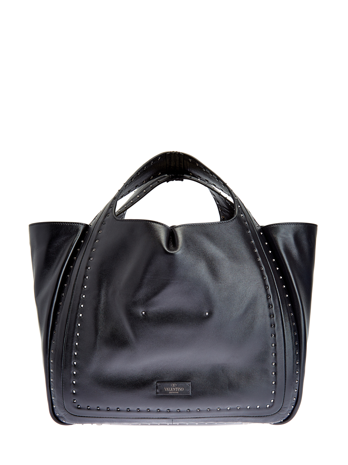 Шоппер Atelier Bag 01 Metal Stitch Edition из кожи наппа VALENTINO, цвет черный, размер 37;38;39;40;38.5 - фото 5