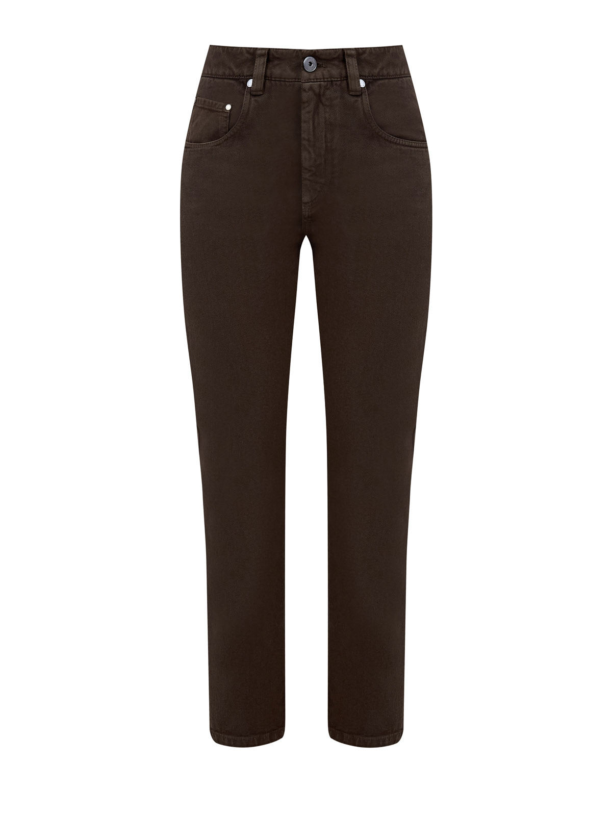 

Джинсы Contemporary Loose с кожаным патчем и деталью Мониль, Коричневый, Джинсы Contemporary Loose с кожаным патчем и деталью Мониль