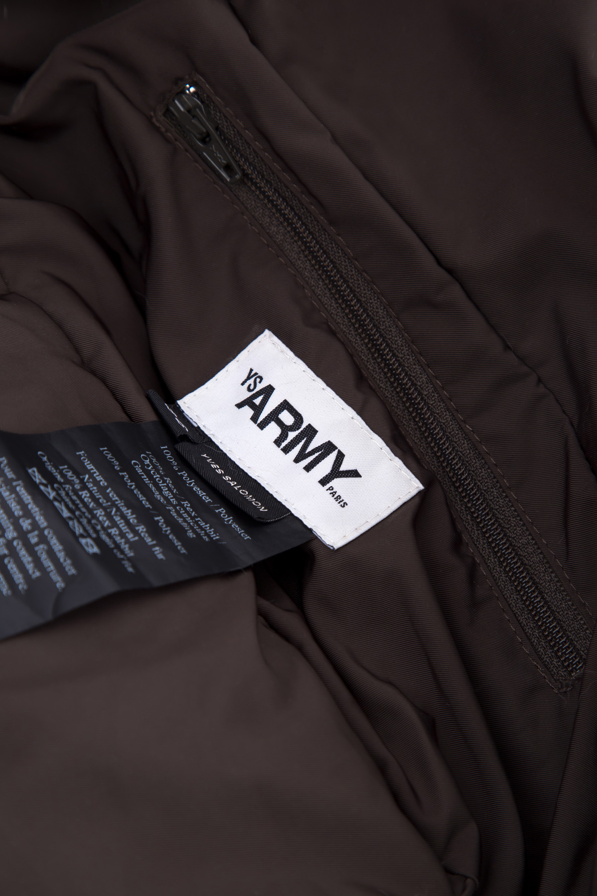 Поясная сумка Army из меха с узором в виде фирменной символики YVES SALOMON, цвет белый, размер L - фото 7
